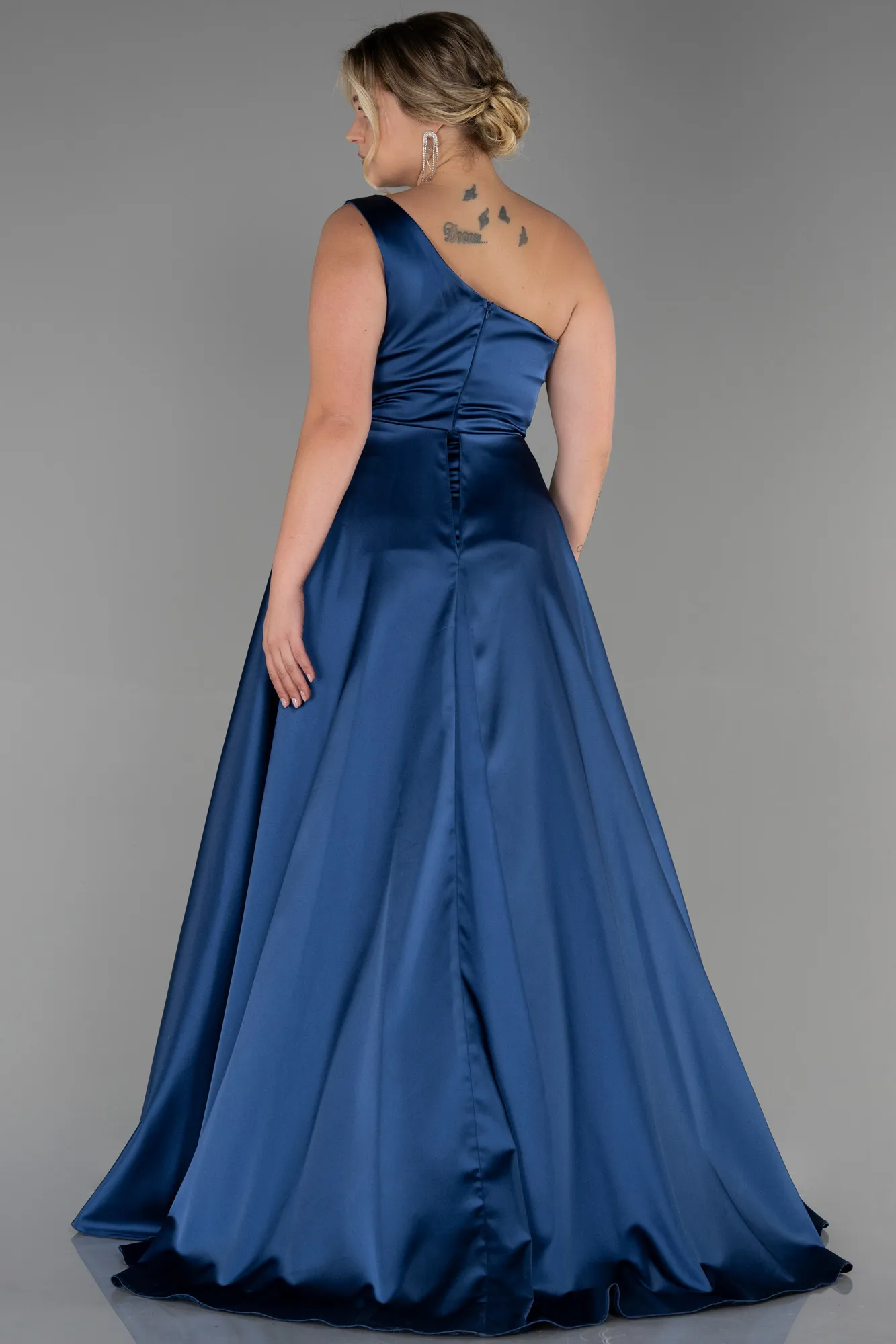 Navy Blue-Long Plus Size Evening Dress ABU3171