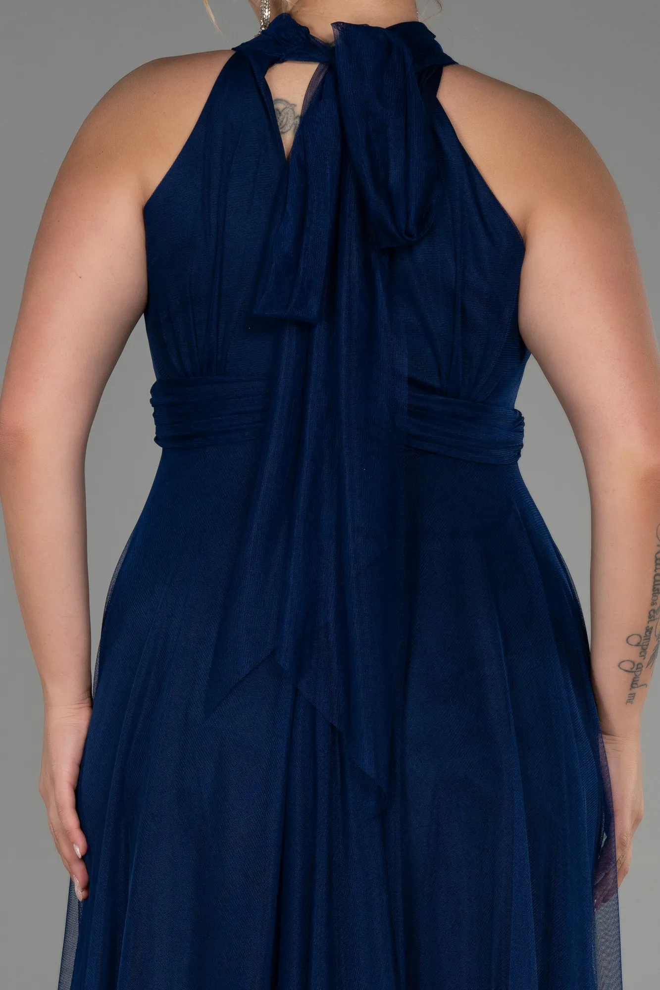 Navy Blue-Long Plus Size Evening Dress ABU3253