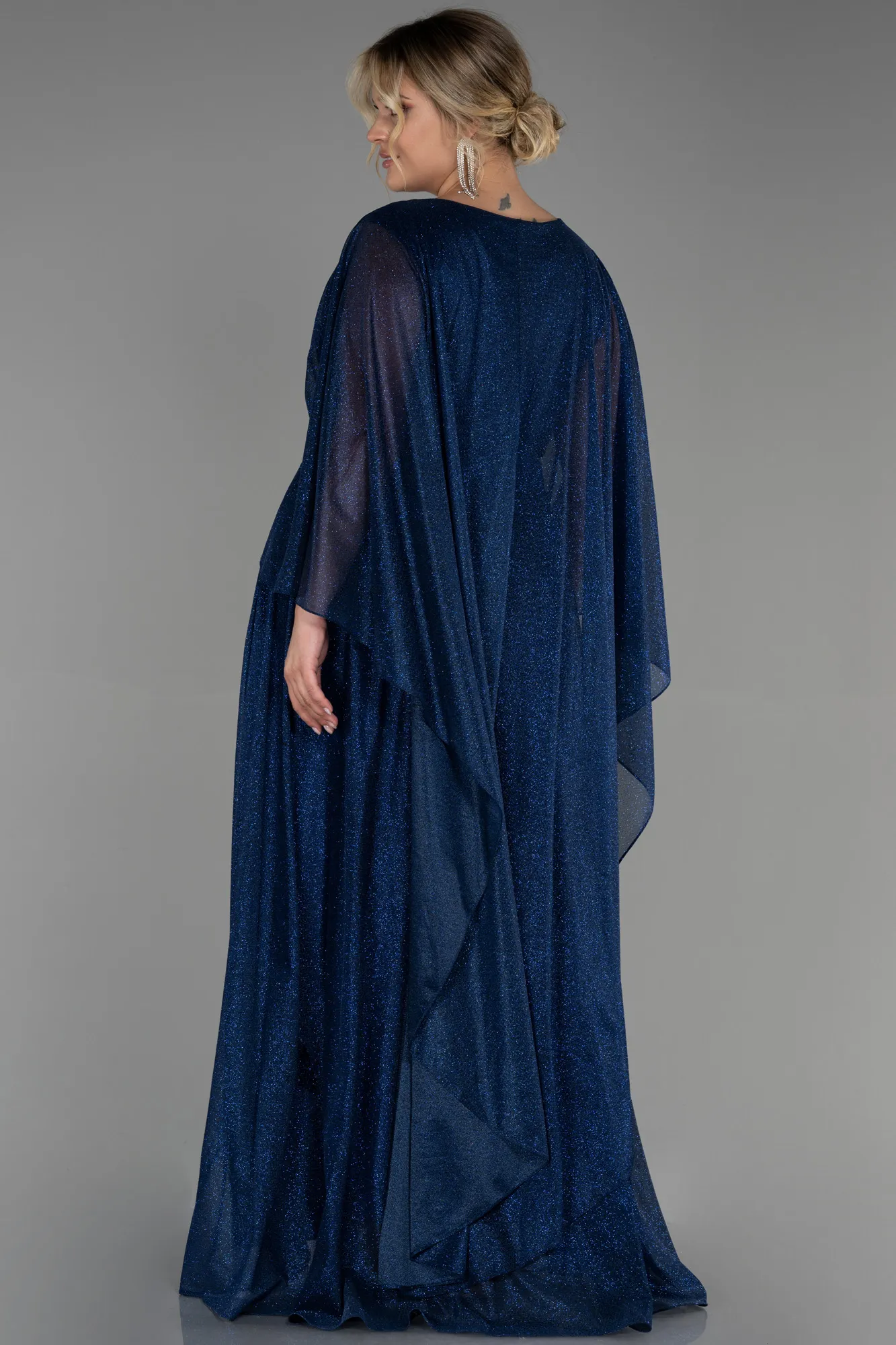 Navy Blue-Long Plus Size Evening Dress ABU3278