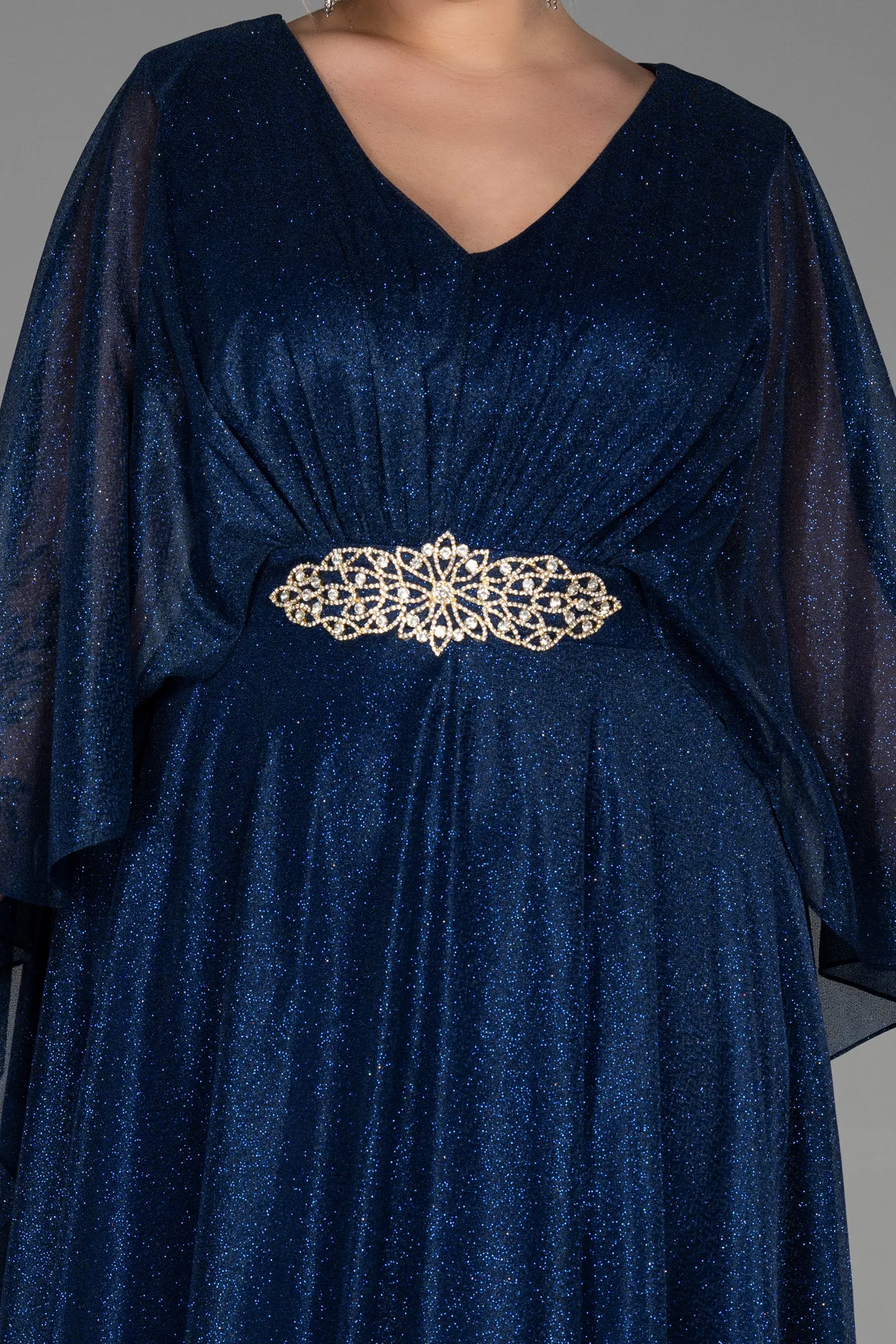 Navy Blue-Long Plus Size Evening Dress ABU3278