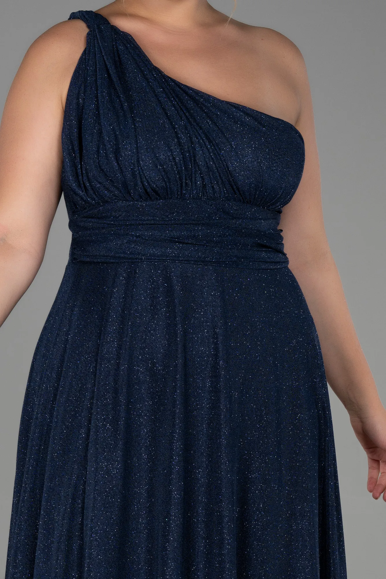 Navy Blue-Long Plus Size Evening Dress ABU3289