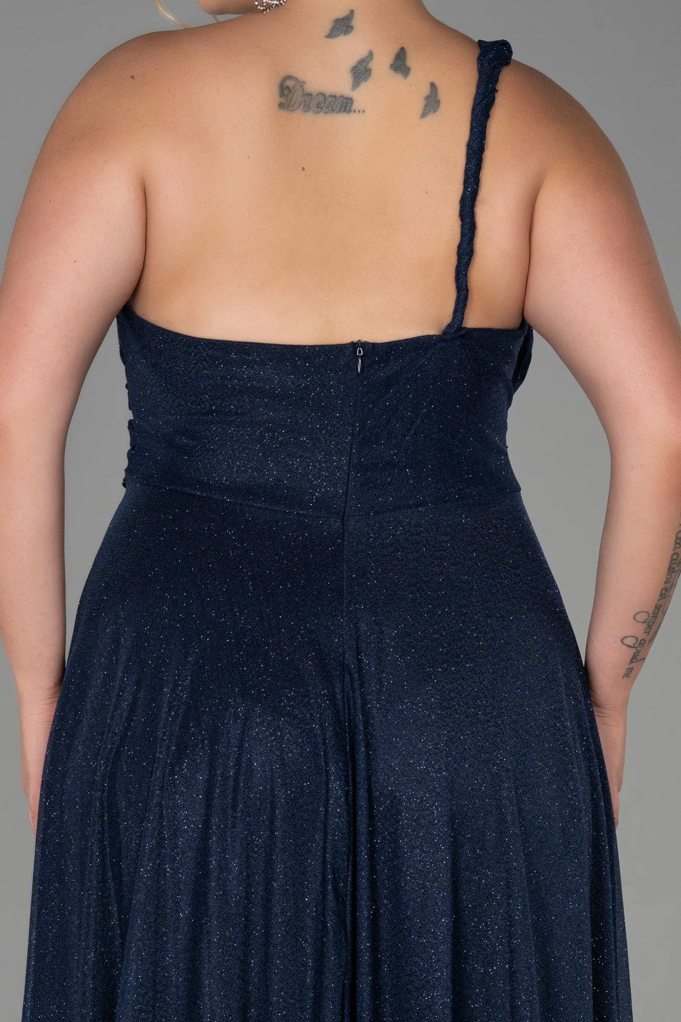 Navy Blue-Long Plus Size Evening Dress ABU3289