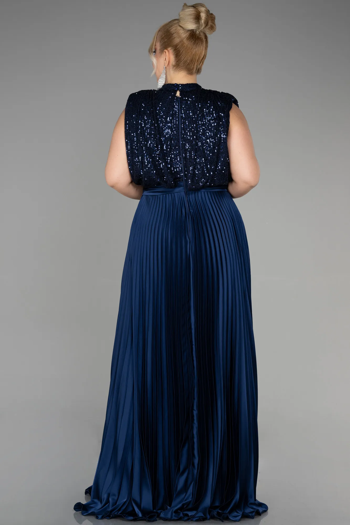 Navy Blue-Long Plus Size Evening Dress ABU3341