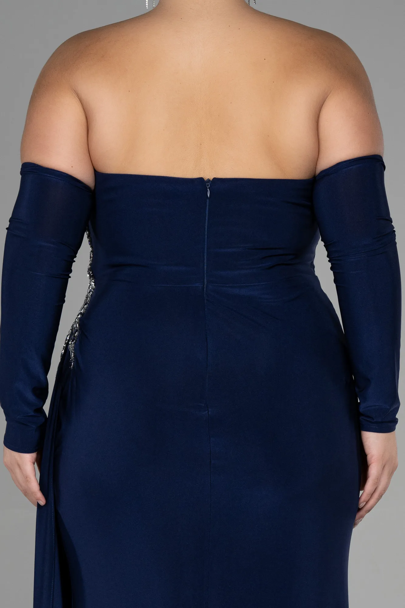 Navy Blue-Long Plus Size Evening Dress ABU3352