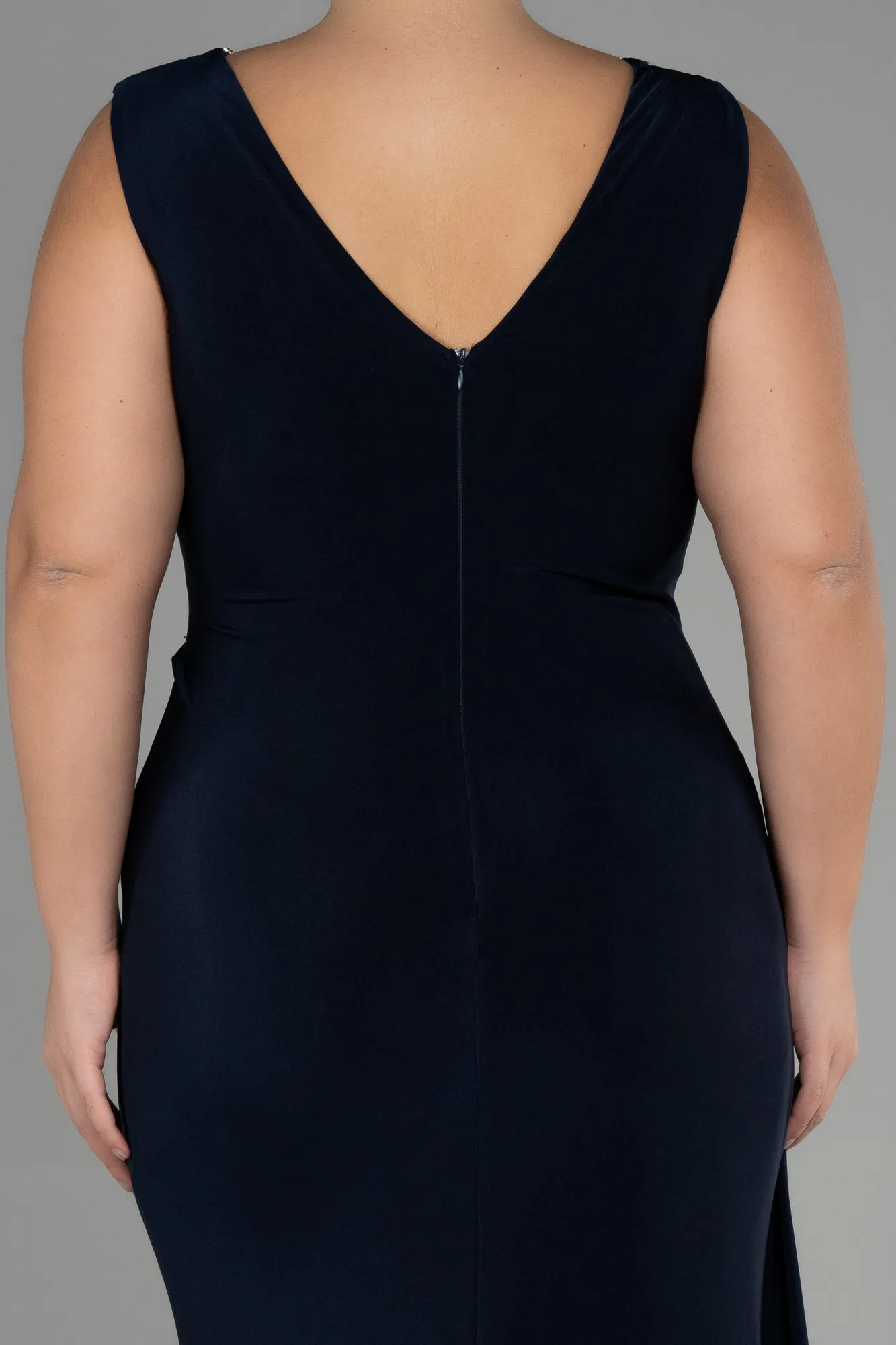 Navy Blue-Long Plus Size Evening Dress ABU3372