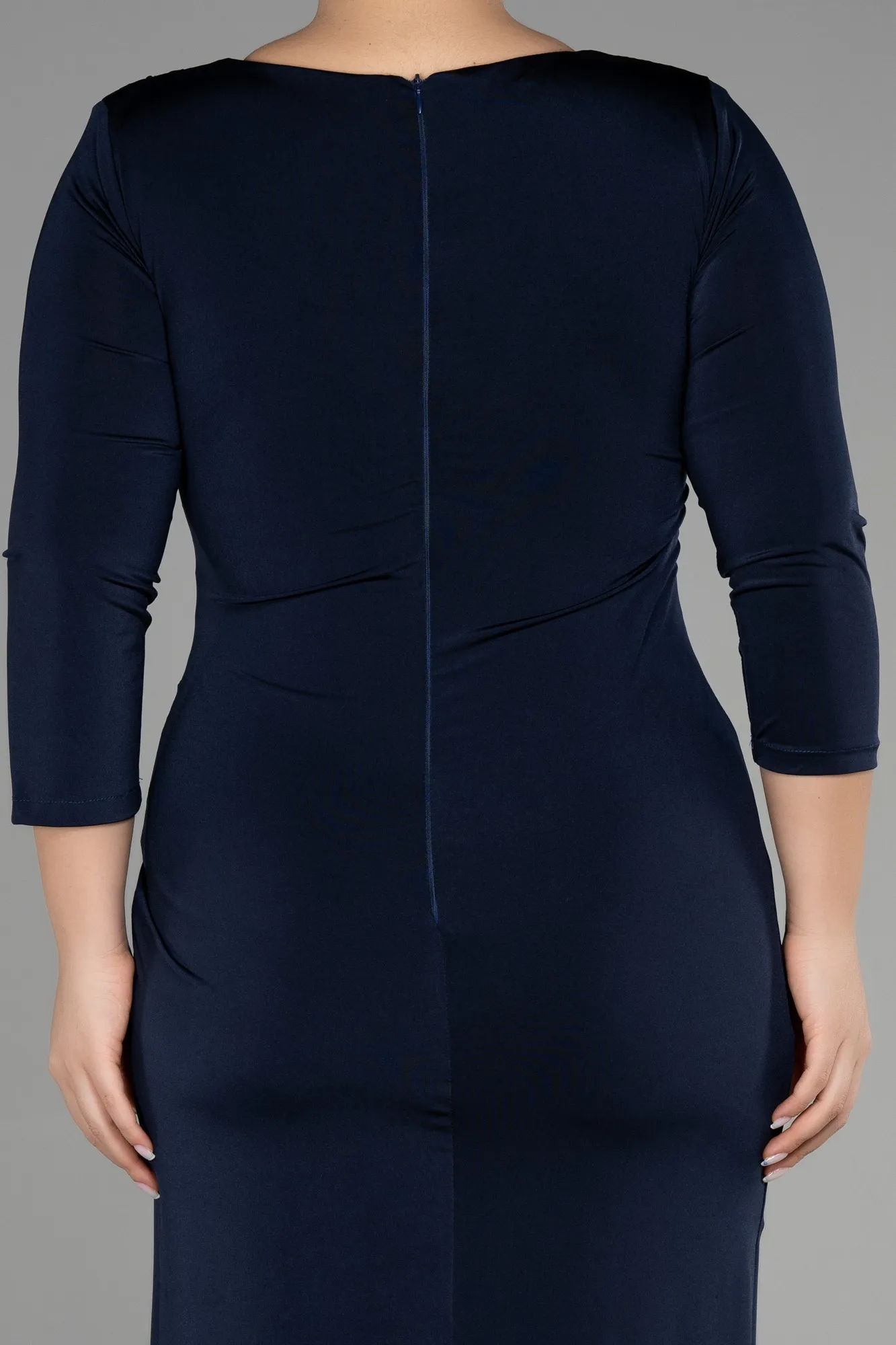 Navy Blue-Long Plus Size Evening Dress ABU3467