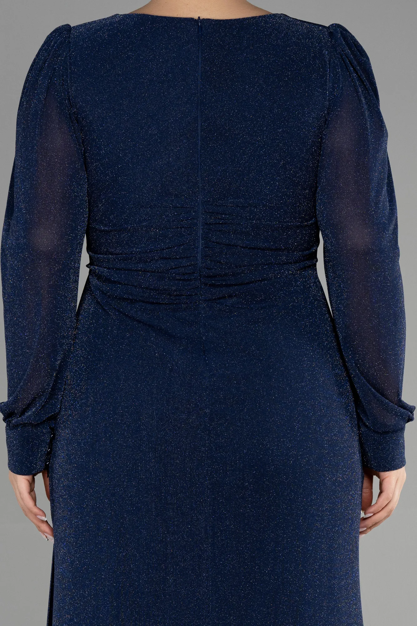 Navy Blue-Long Plus Size Evening Dress ABU3485