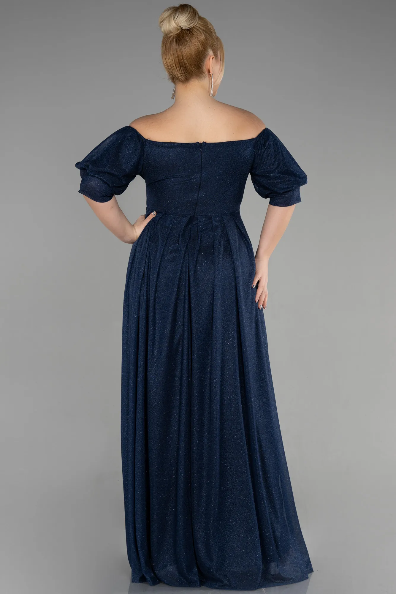 Navy Blue-Long Plus Size Evening Dress ABU3615