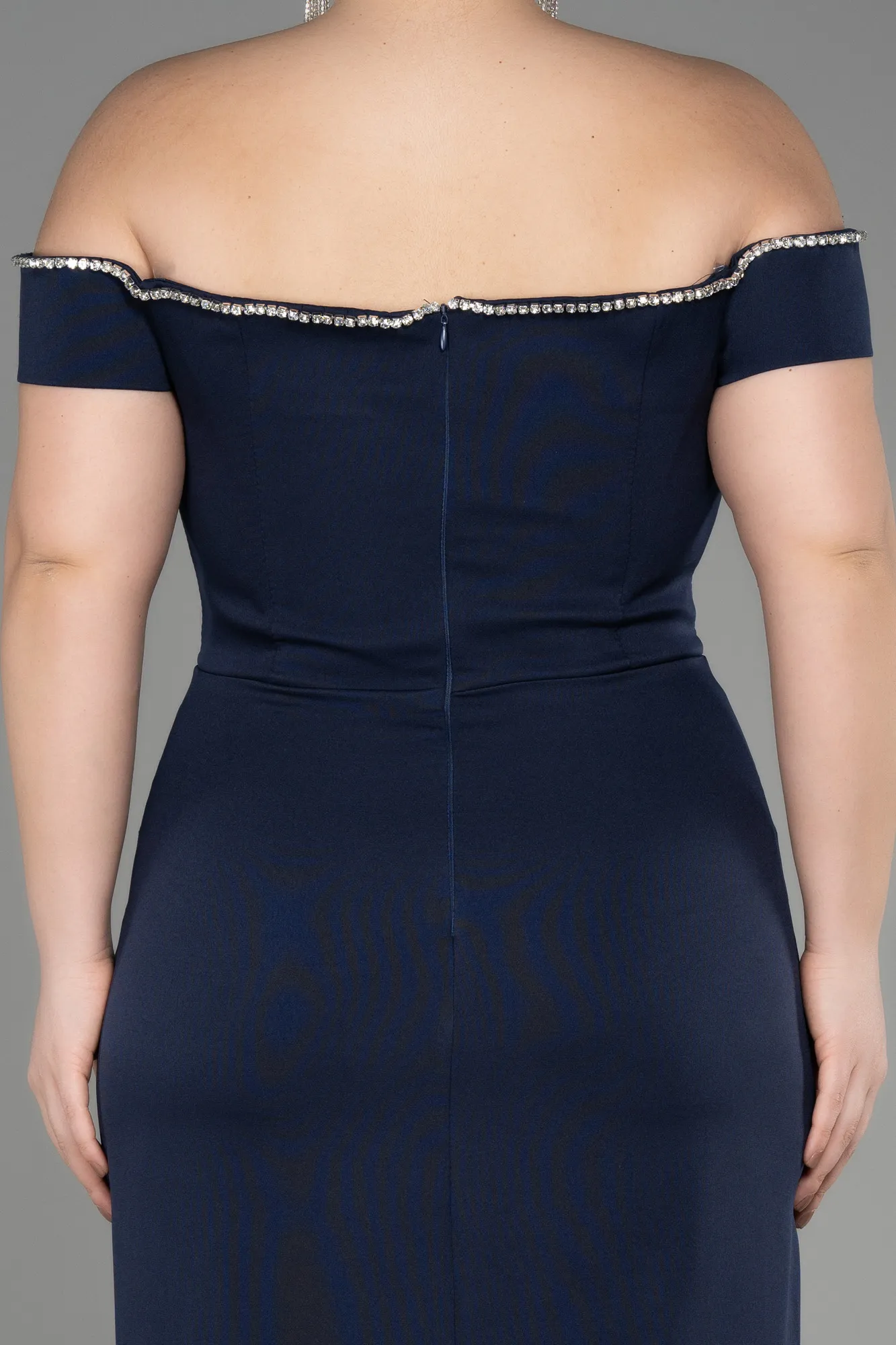 Navy Blue-Long Plus Size Evening Dress ABU3784