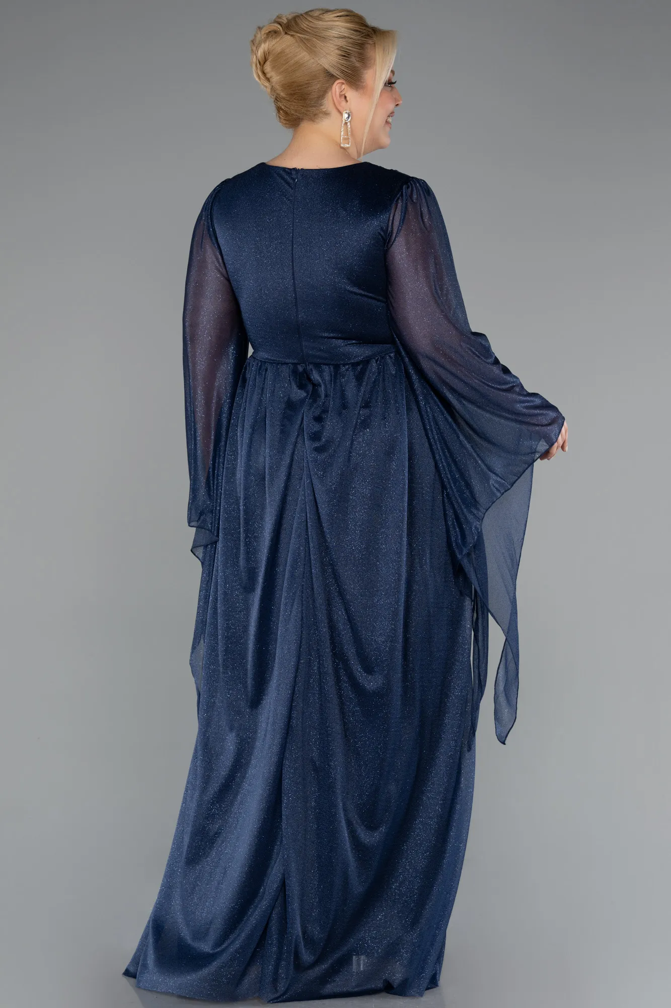 Navy Blue-Long Plus Size Evening Dress ABU5087
