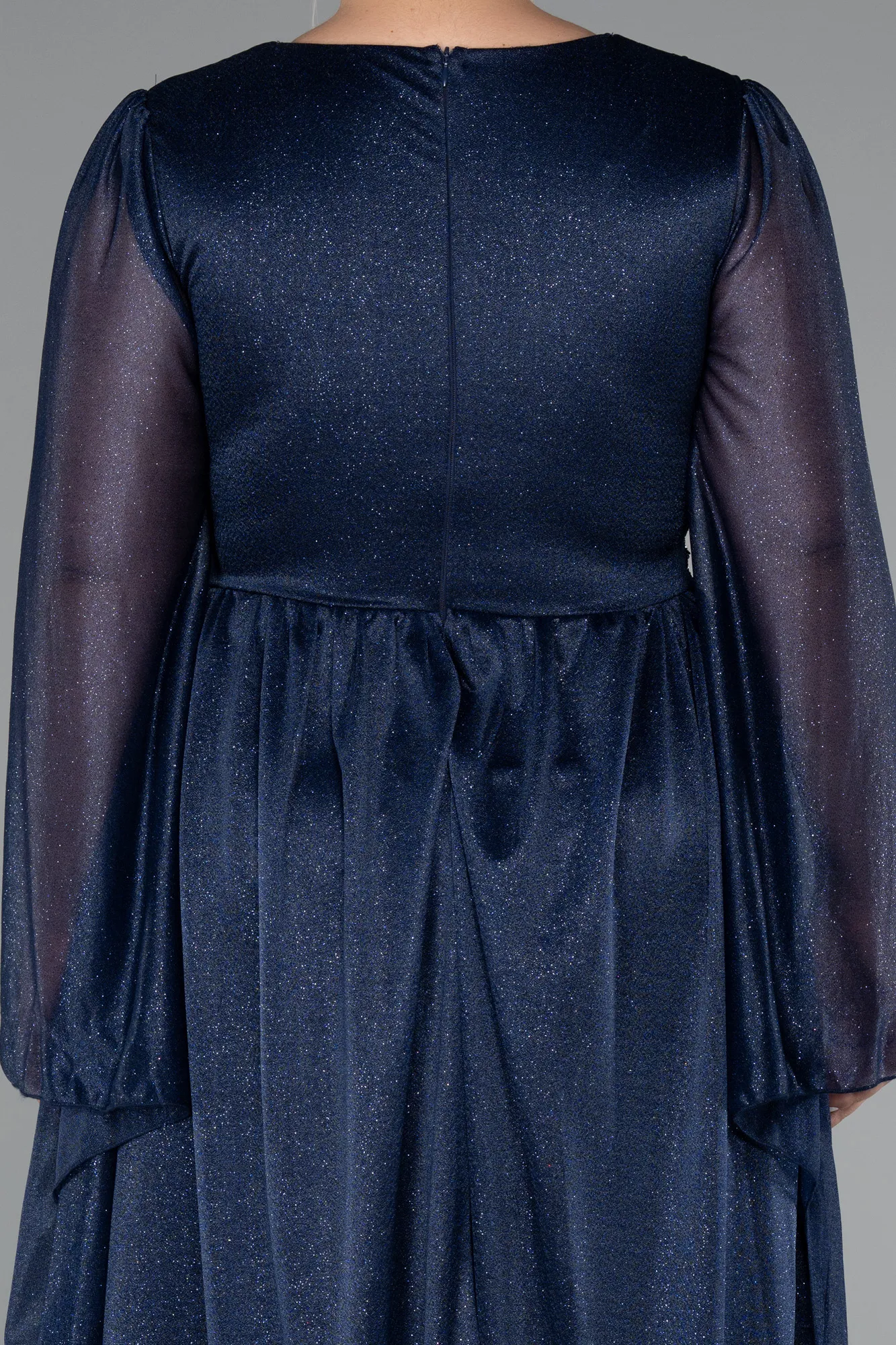 Navy Blue-Long Plus Size Evening Dress ABU5087