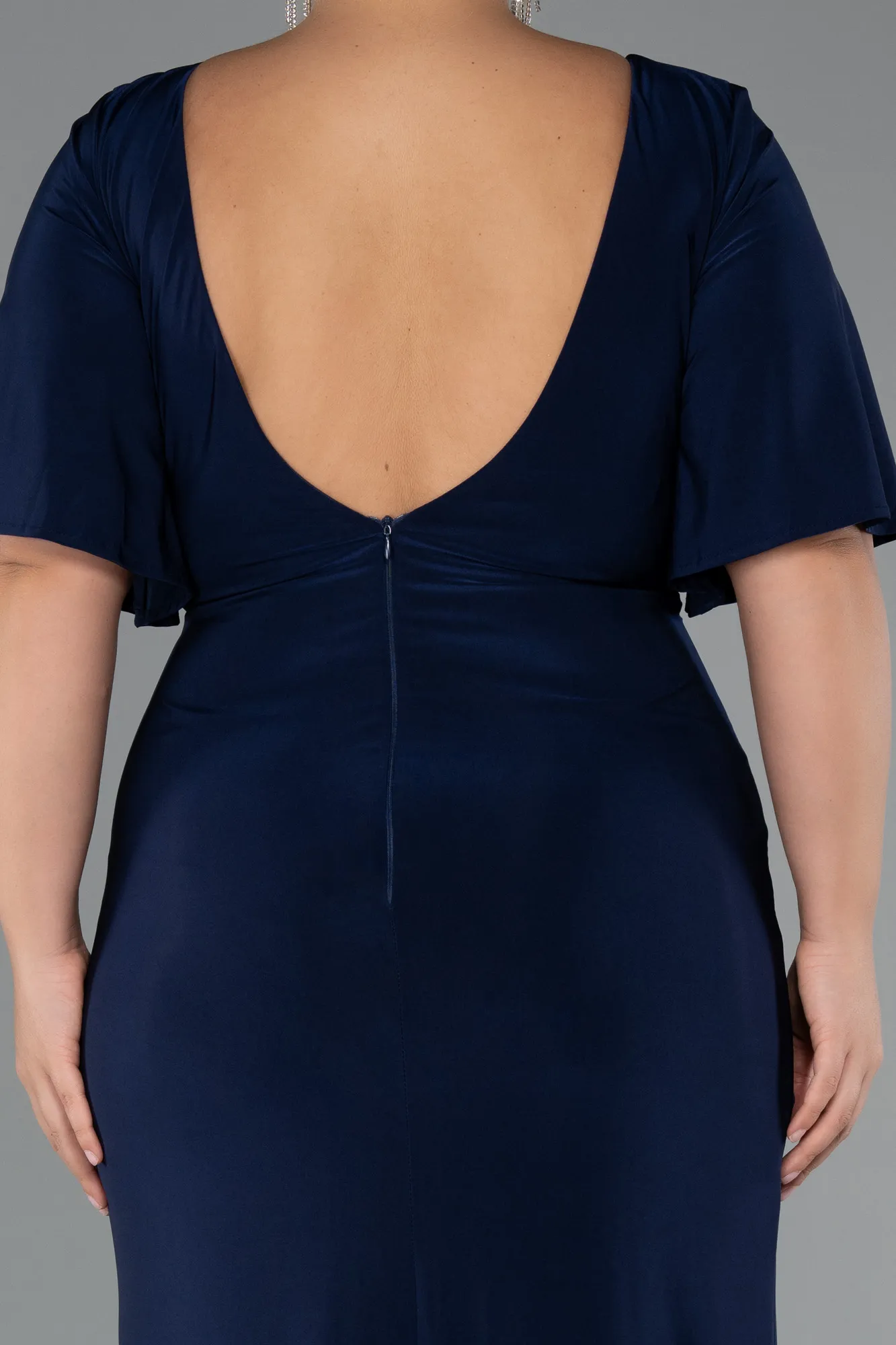 Navy Blue-Long Plus Size Evening Dress ABU5287