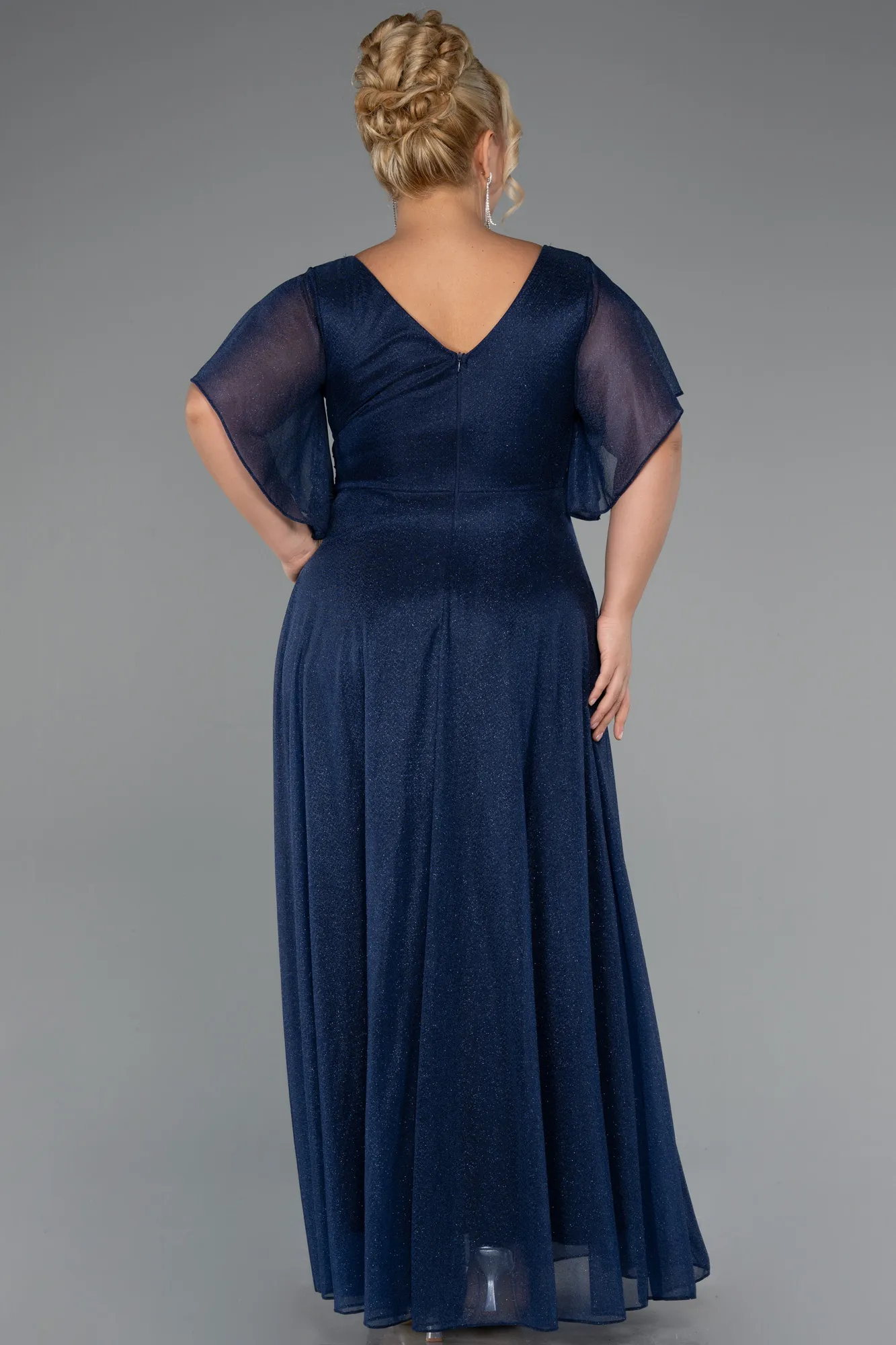 Navy Blue-Long Plus Size Evening Dress ABU5323