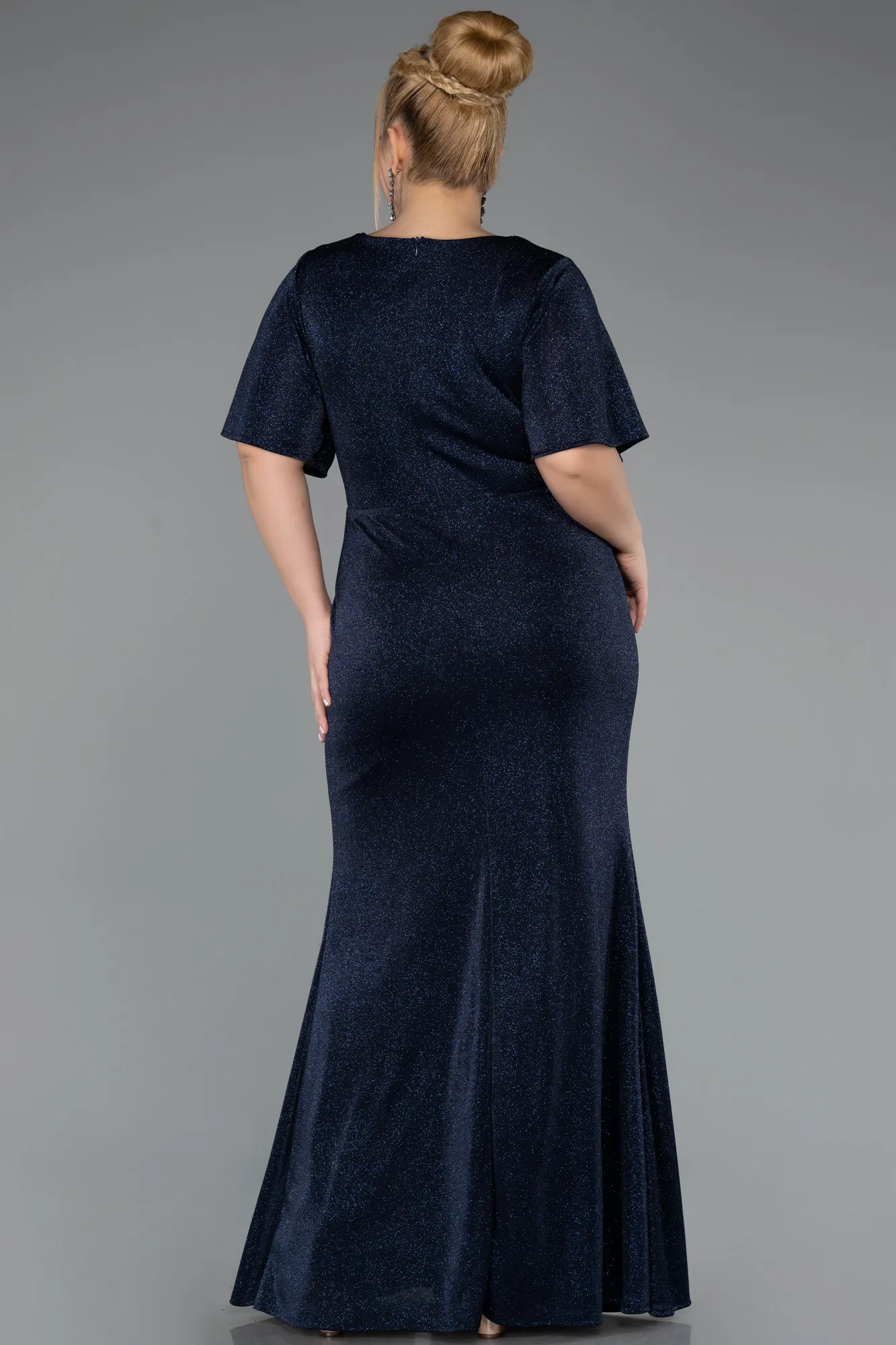 Navy Blue-Long Plus Size Evening Dress ABU5500