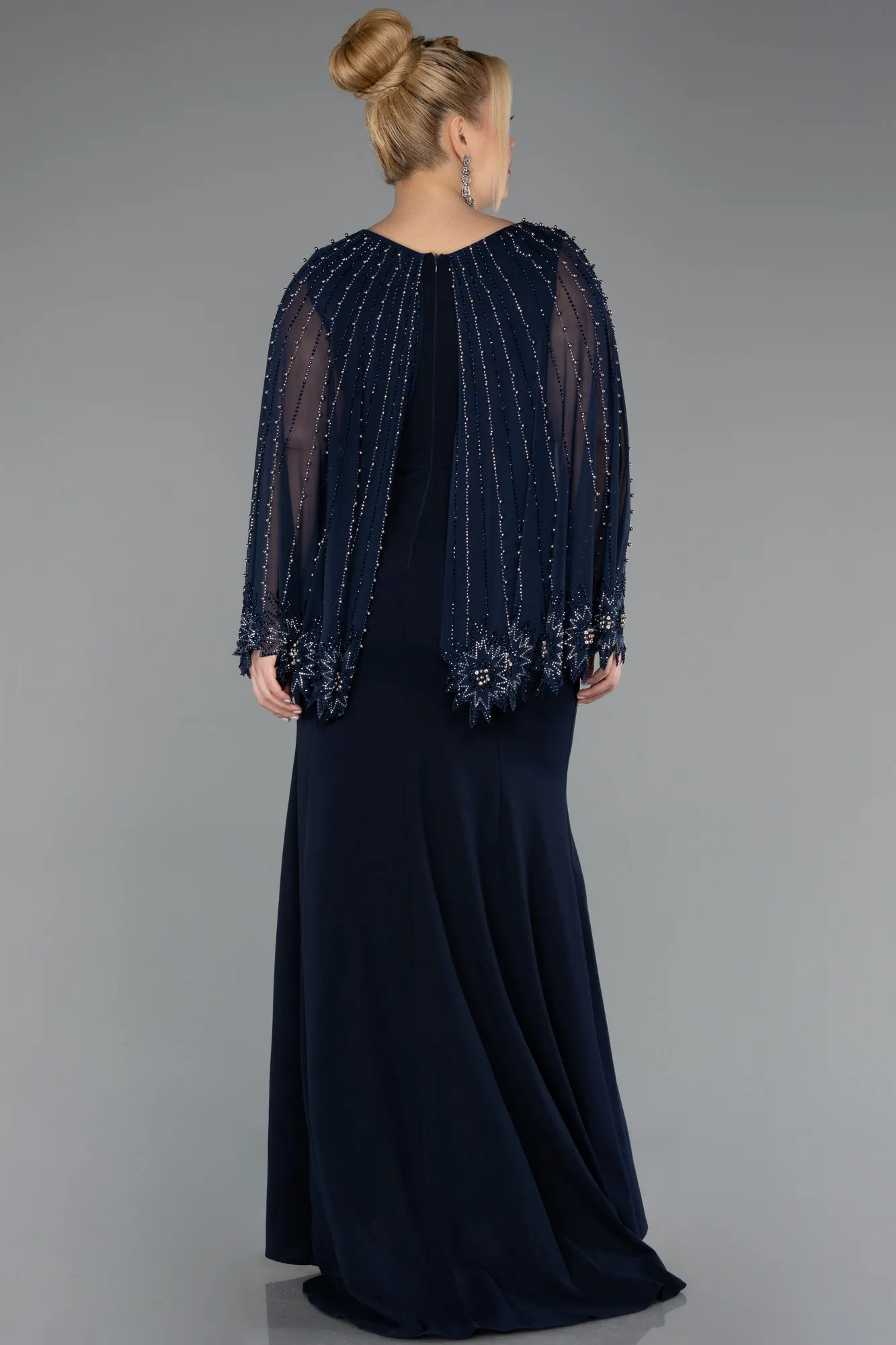 Navy Blue-Long Plus Size Evening Dress ABU5536