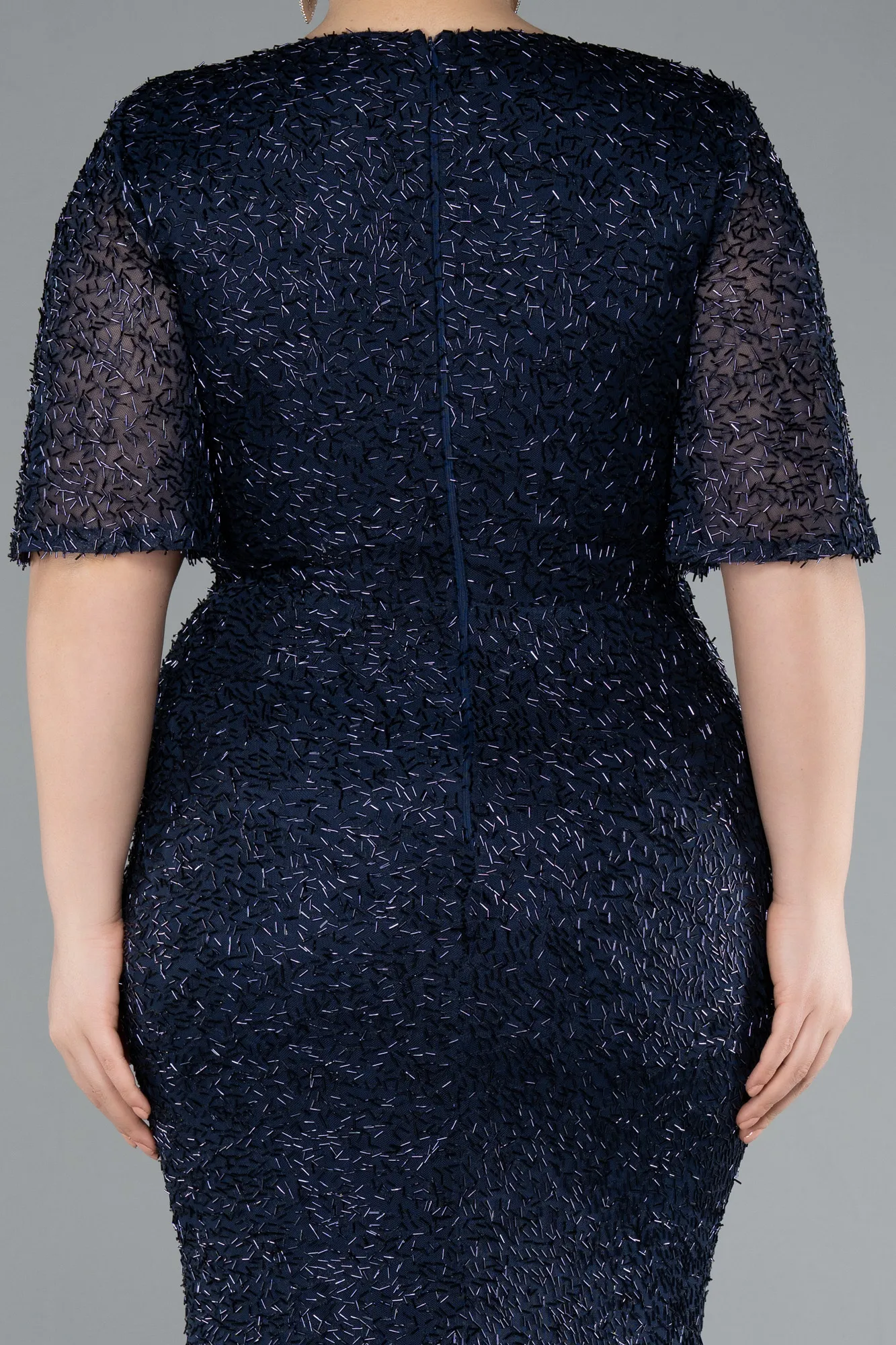 Navy Blue-Long Plus Size Evening Gown ABU4542