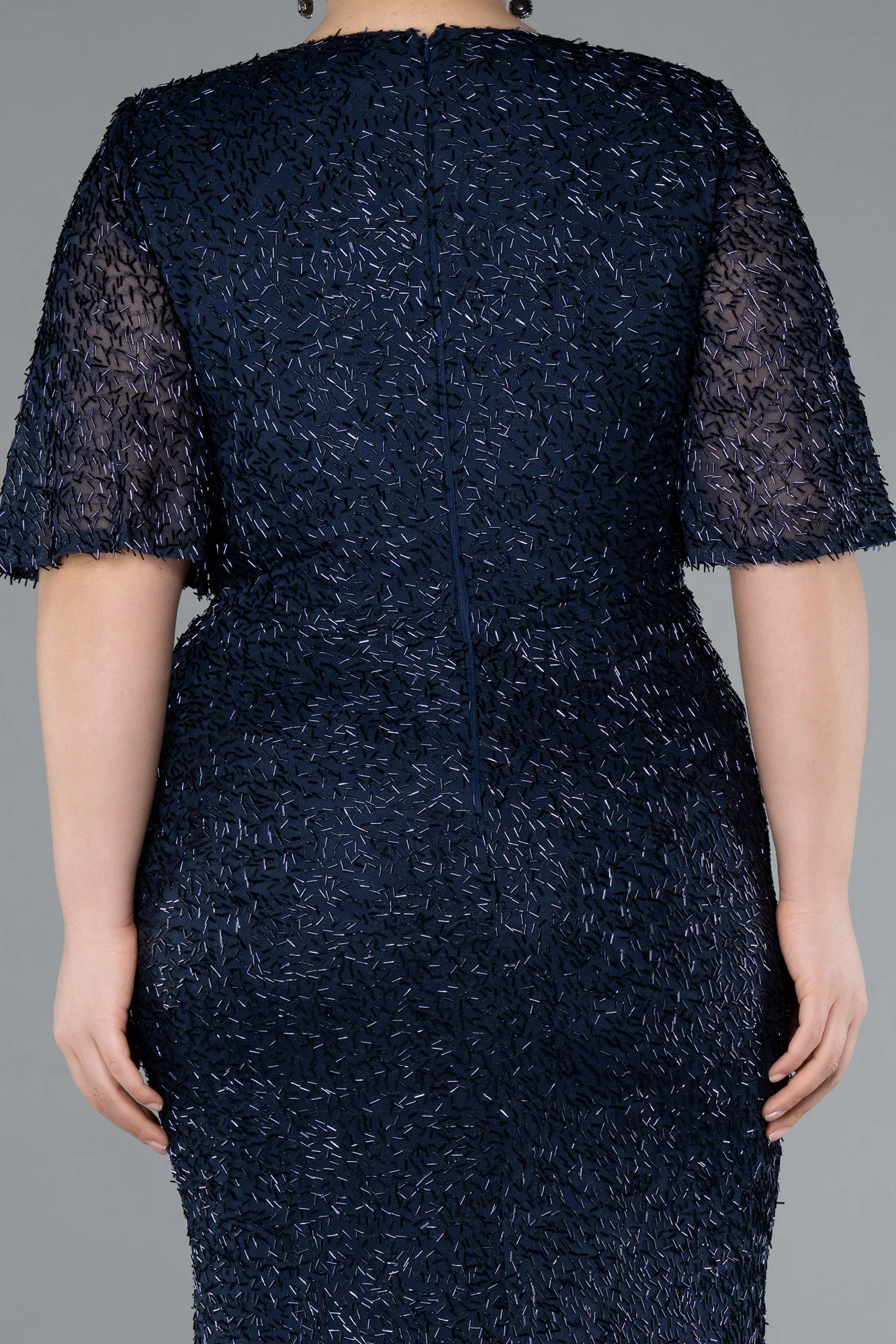 Navy Blue-Long Plus Size Evening Gown ABU4542