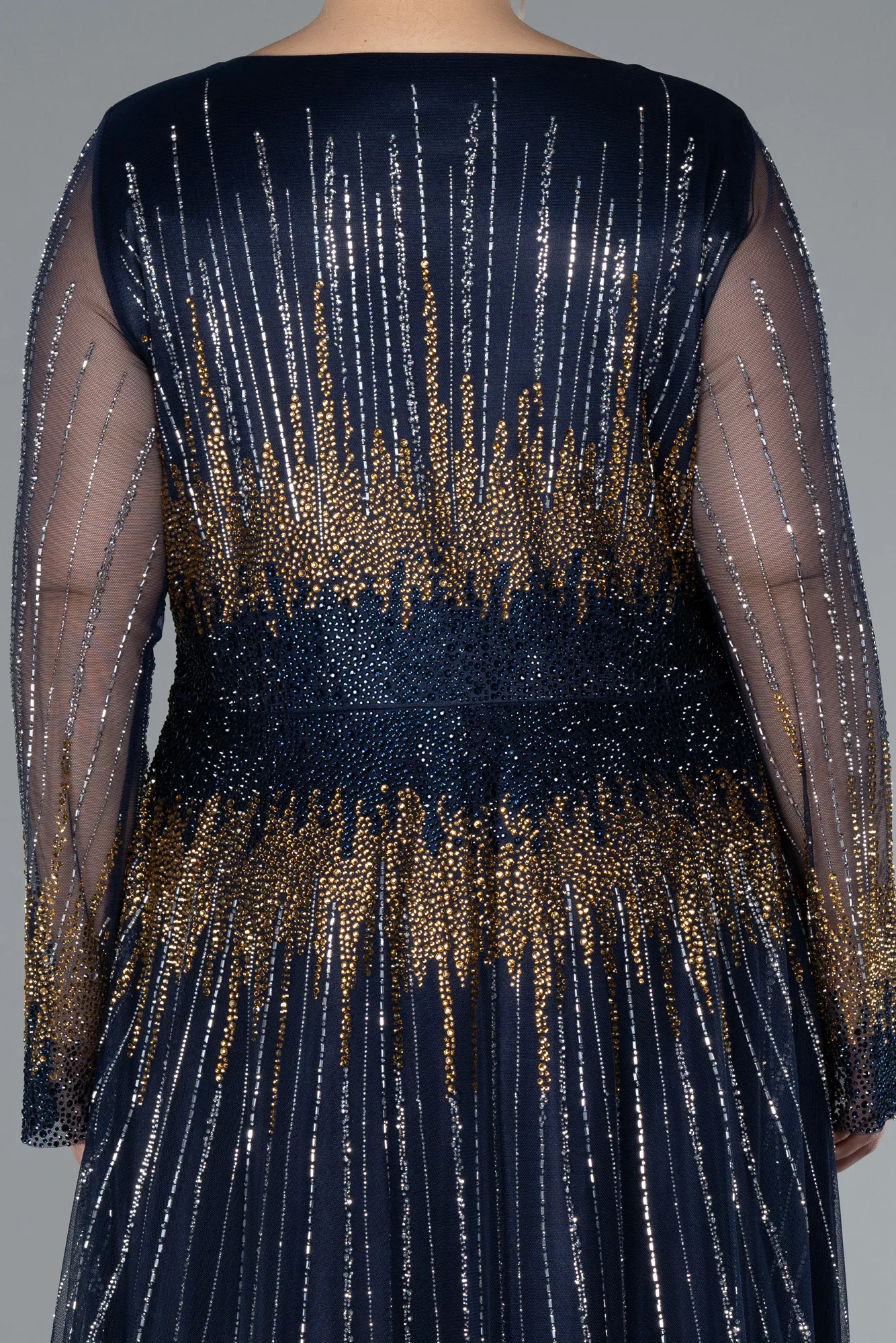 Navy Blue-Long Plus Size Evening Gown ABU4635