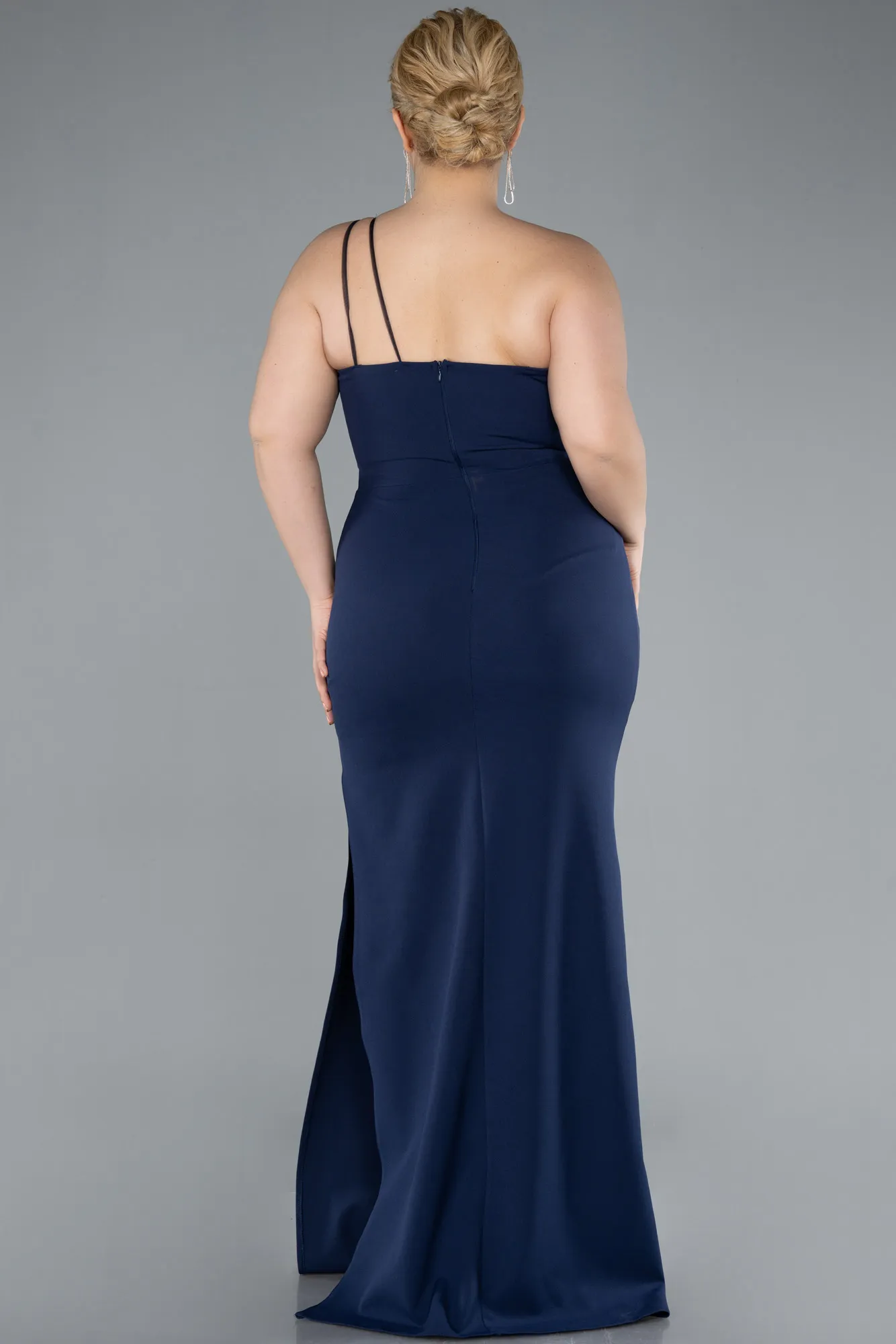 Navy Blue-Long Plus Size Evening Gown ABU4892