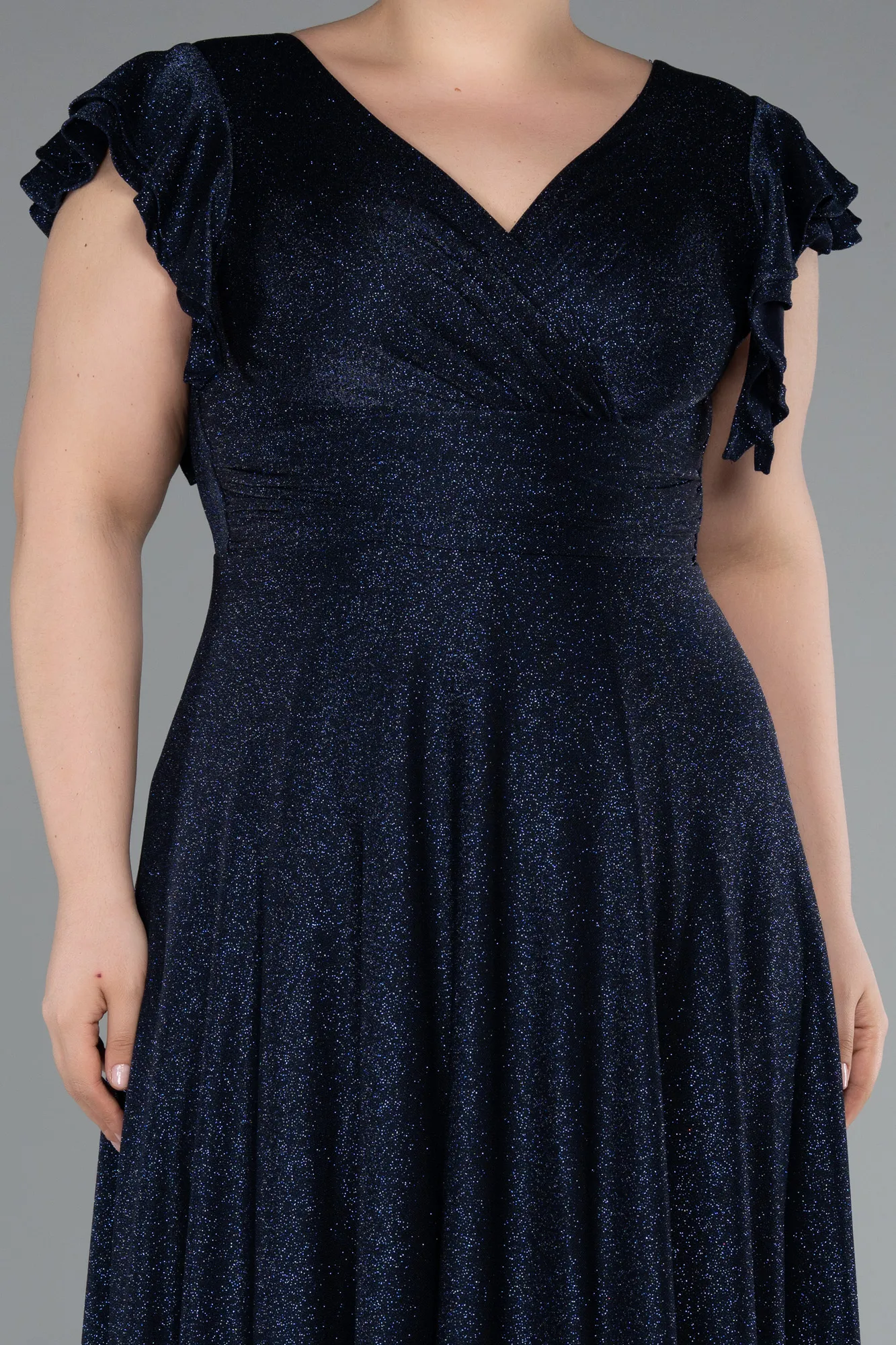 Navy Blue-Long Plus Size Evening Gown ABU4985