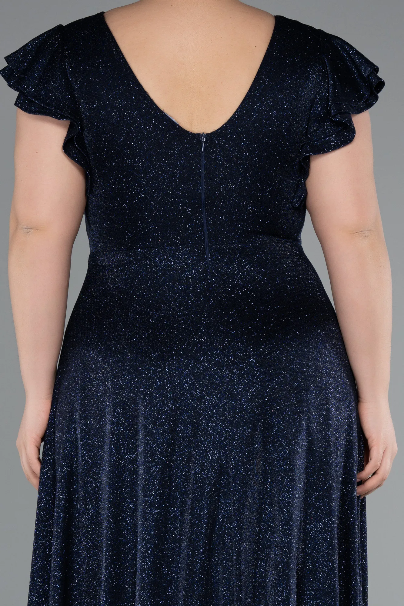 Navy Blue-Long Plus Size Evening Gown ABU4985