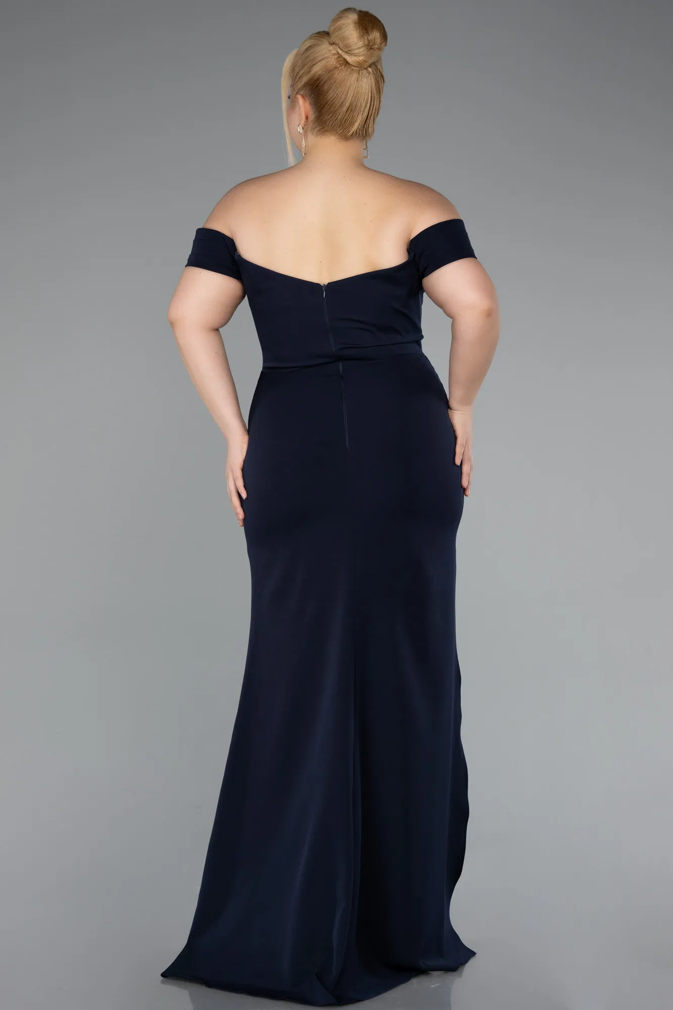 Navy Blue-Long Plus Size Evening Gown ABU5156