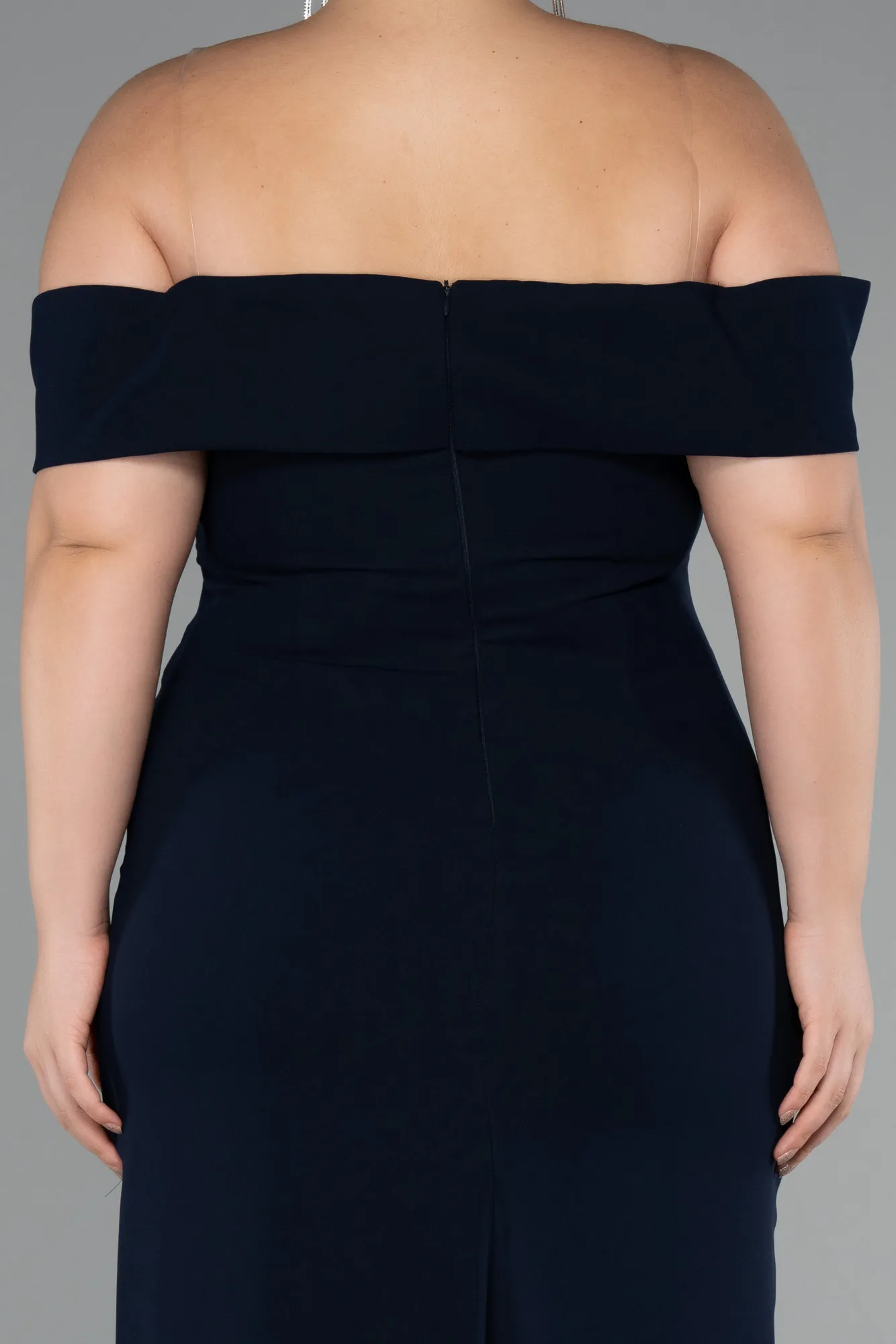 Navy Blue-Long Plus Size Evening Gown ABU5174