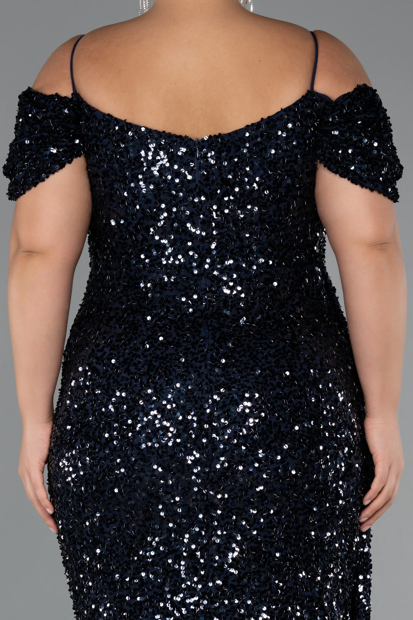 Navy Blue-Long Plus Size Evening Gown ABU5232