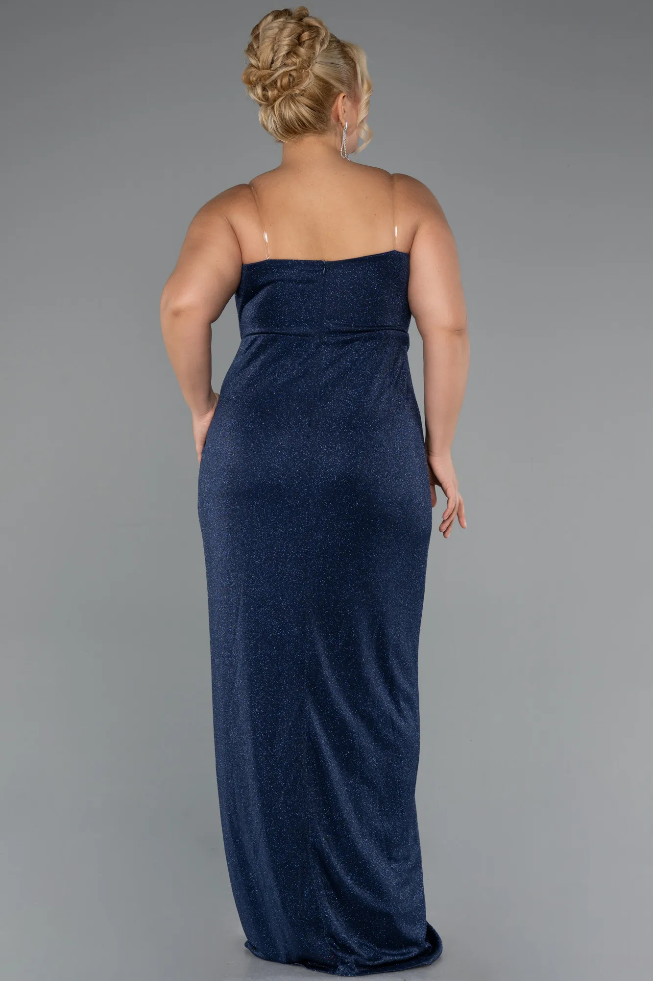 Navy Blue-Long Plus Size Evening Gown ABU5340