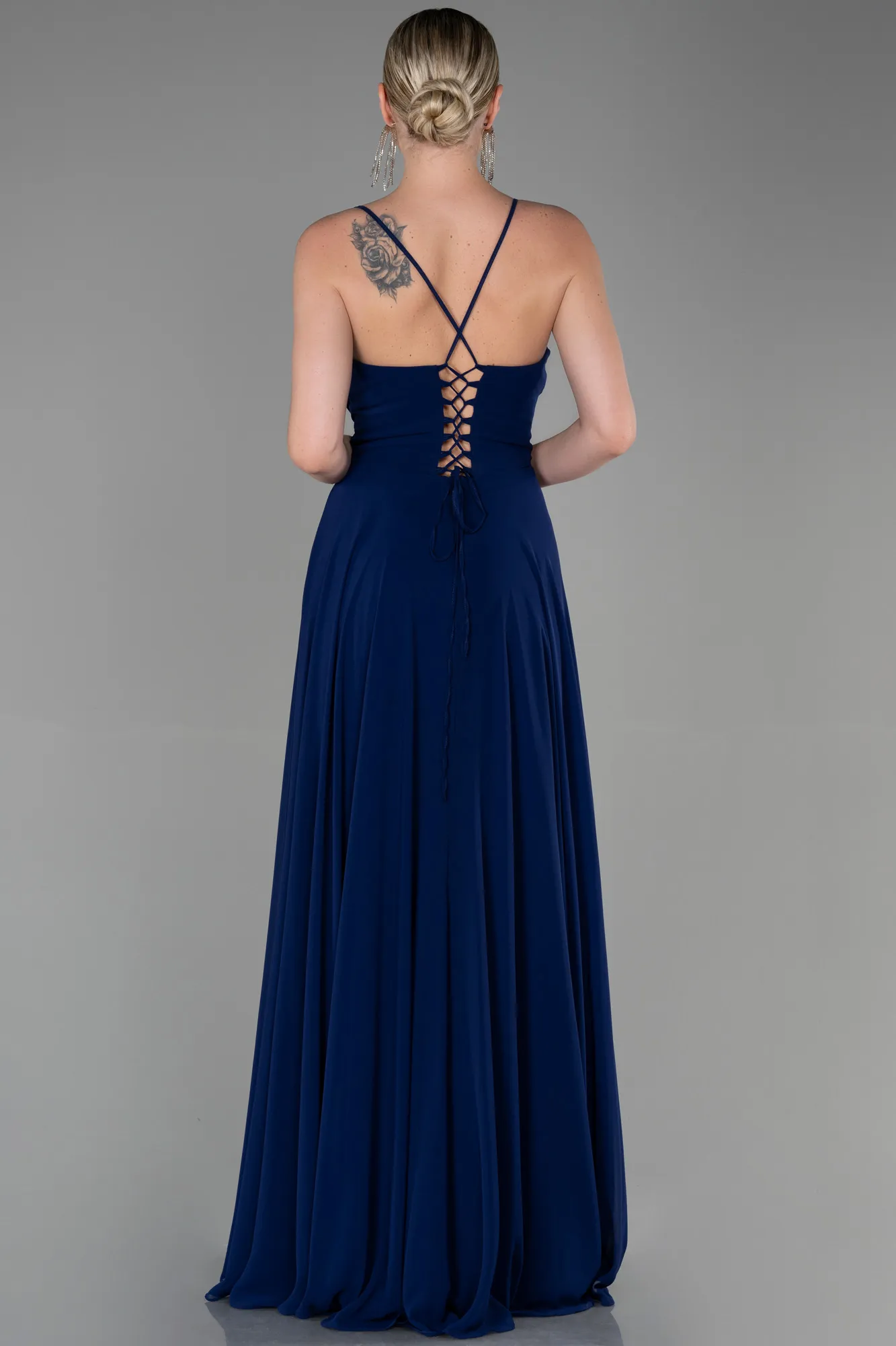 Navy Blue-Long Prom Gown ABU1305