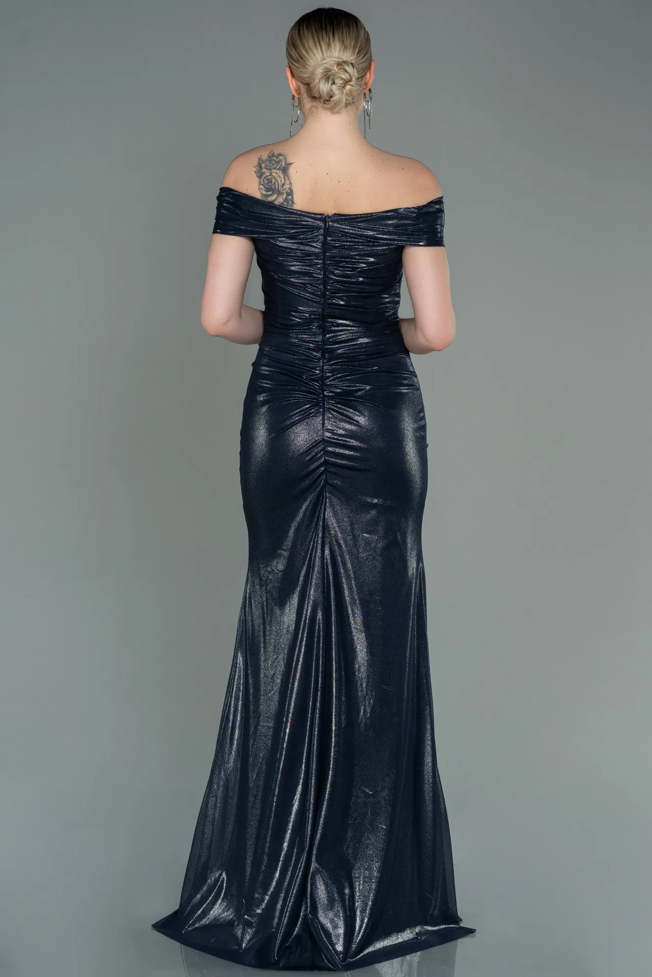 Navy Blue-Long Prom Gown ABU3087