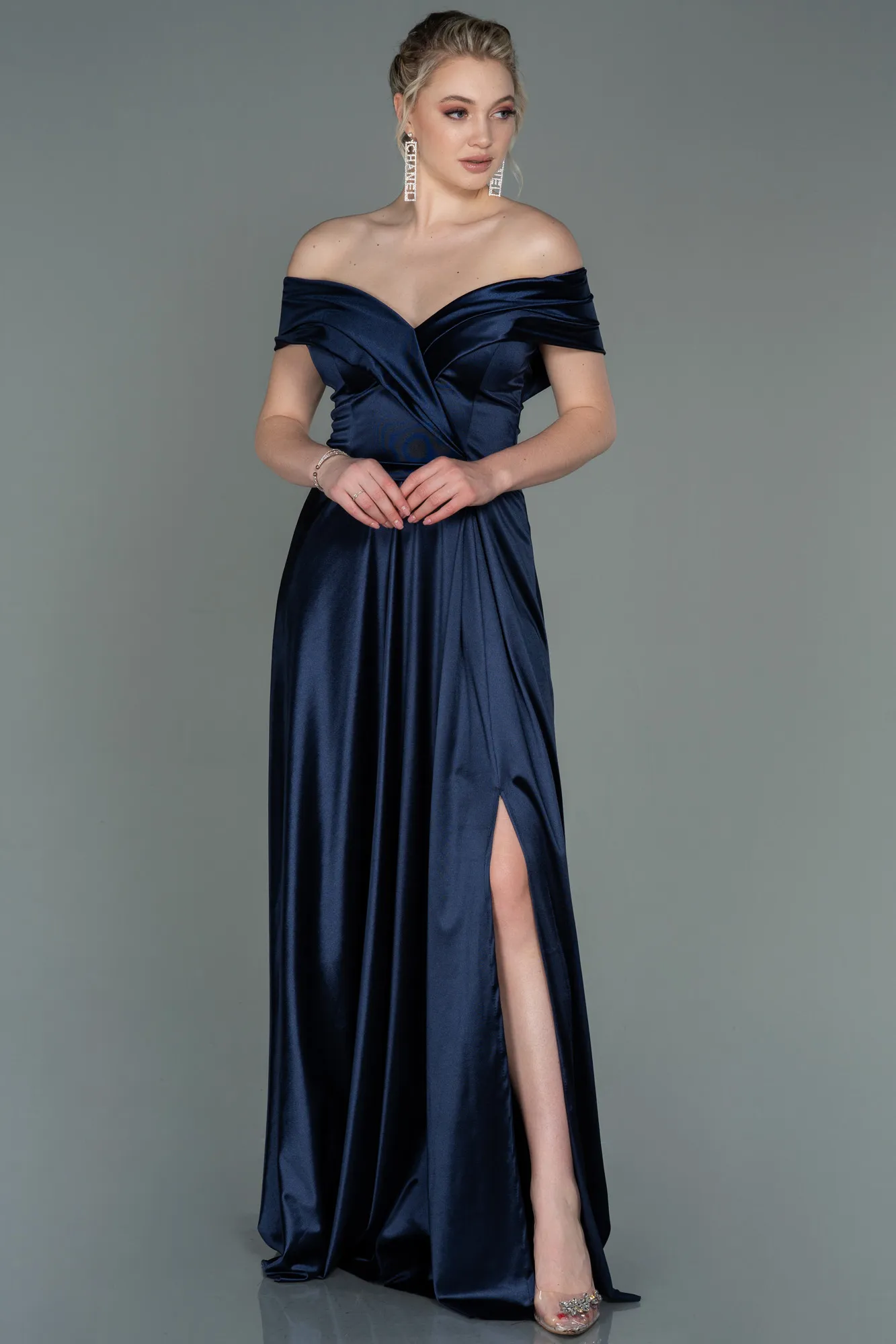 Navy Blue-Long Prom Gown ABU3157