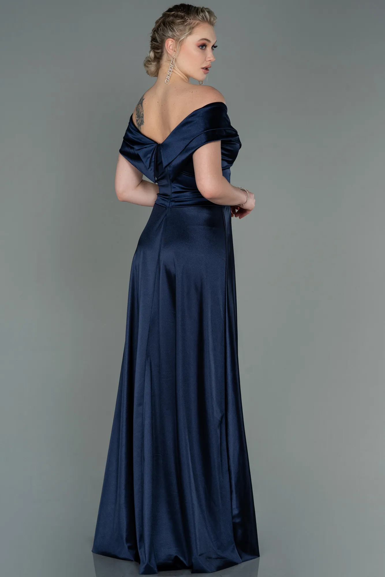 Navy Blue-Long Prom Gown ABU3157