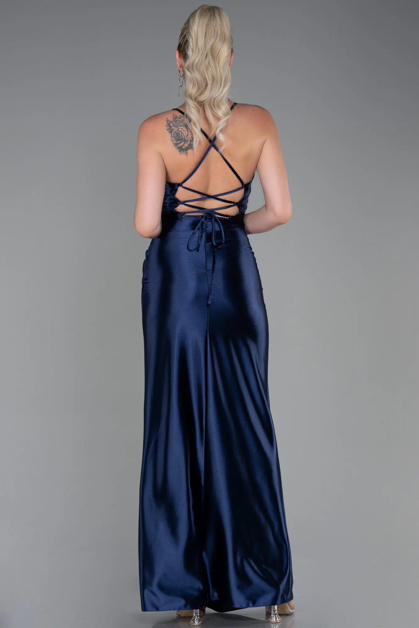 Navy Blue-Long Prom Gown ABU3247