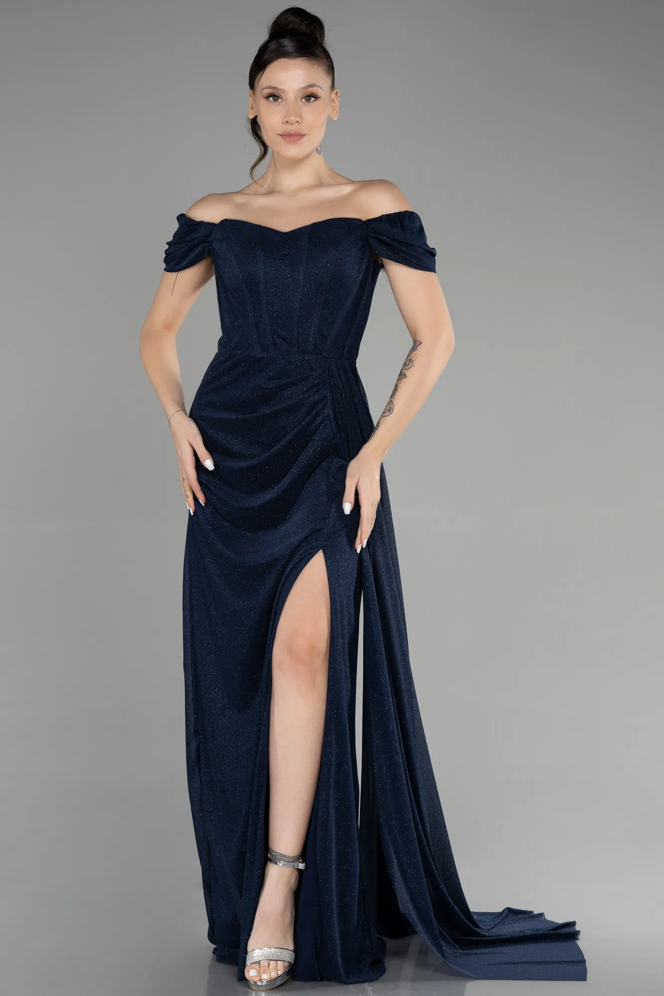 Navy Blue-Long Prom Gown ABU3472