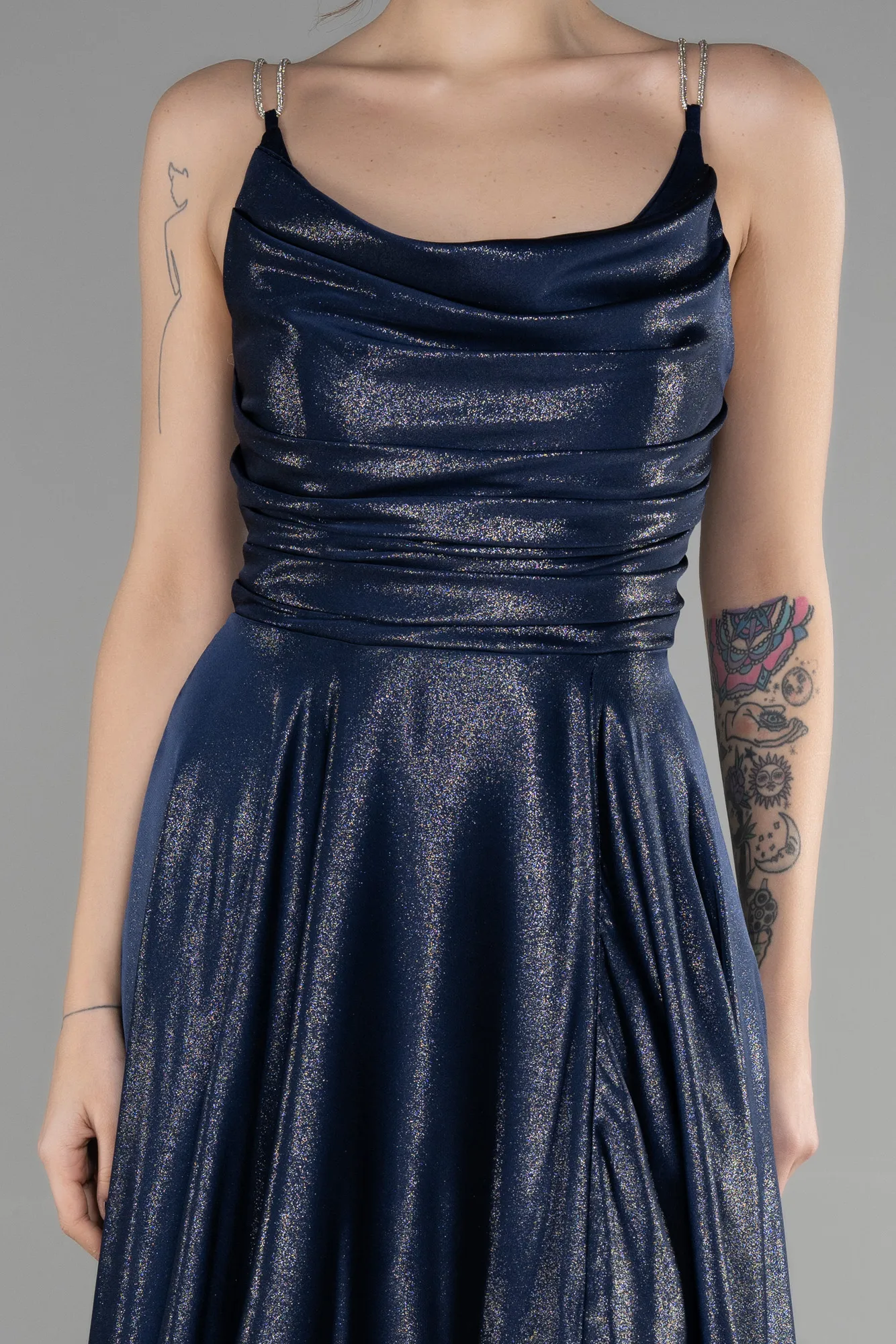 Navy Blue-Long Prom Gown ABU3506