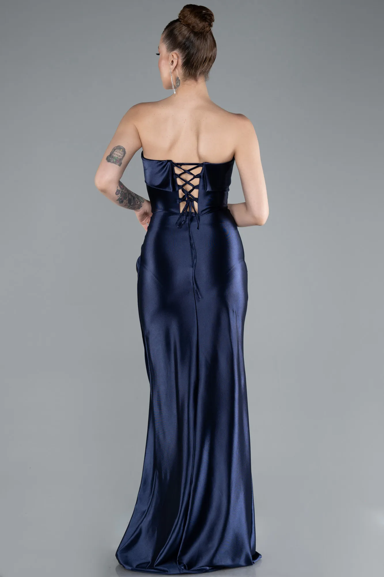 Navy Blue-Long Prom Gown ABU4944
