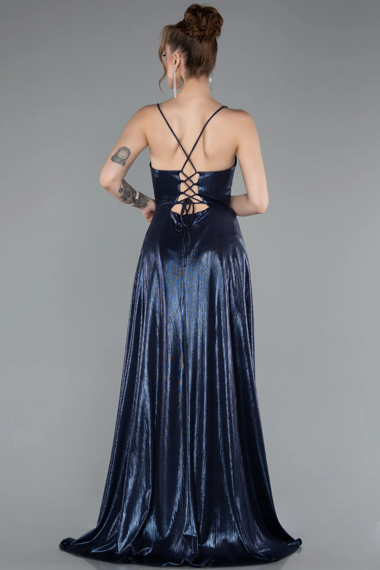 Navy Blue-Long Prom Gown ABU4996