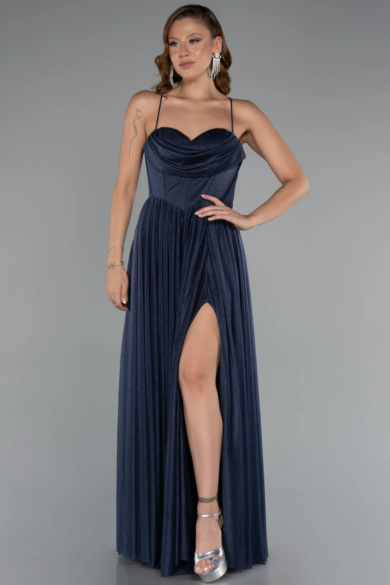 Navy Blue-Long Prom Gown ABU5175
