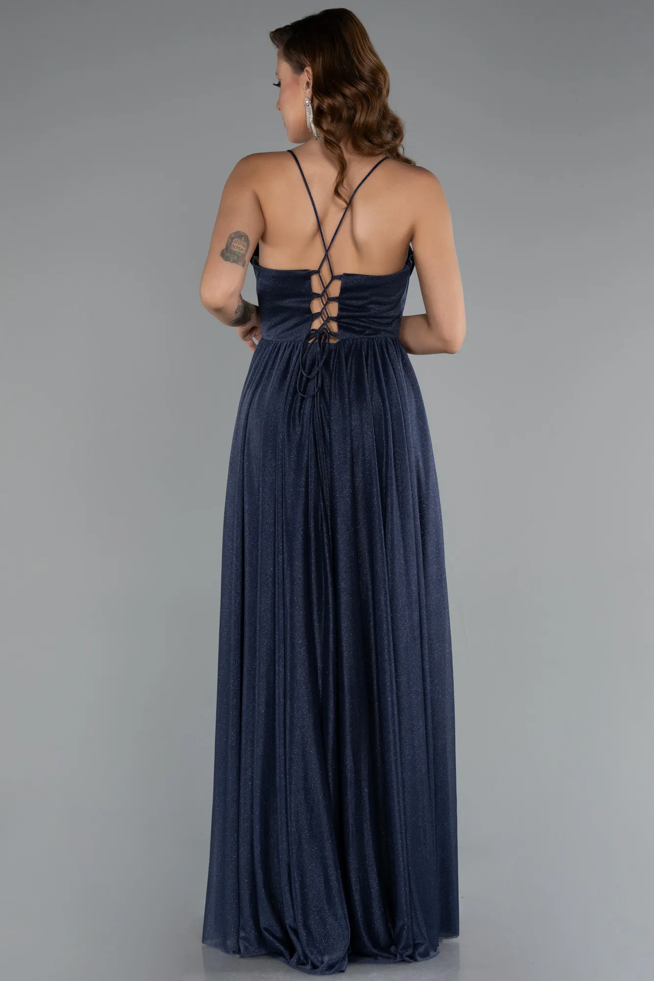 Navy Blue-Long Prom Gown ABU5175