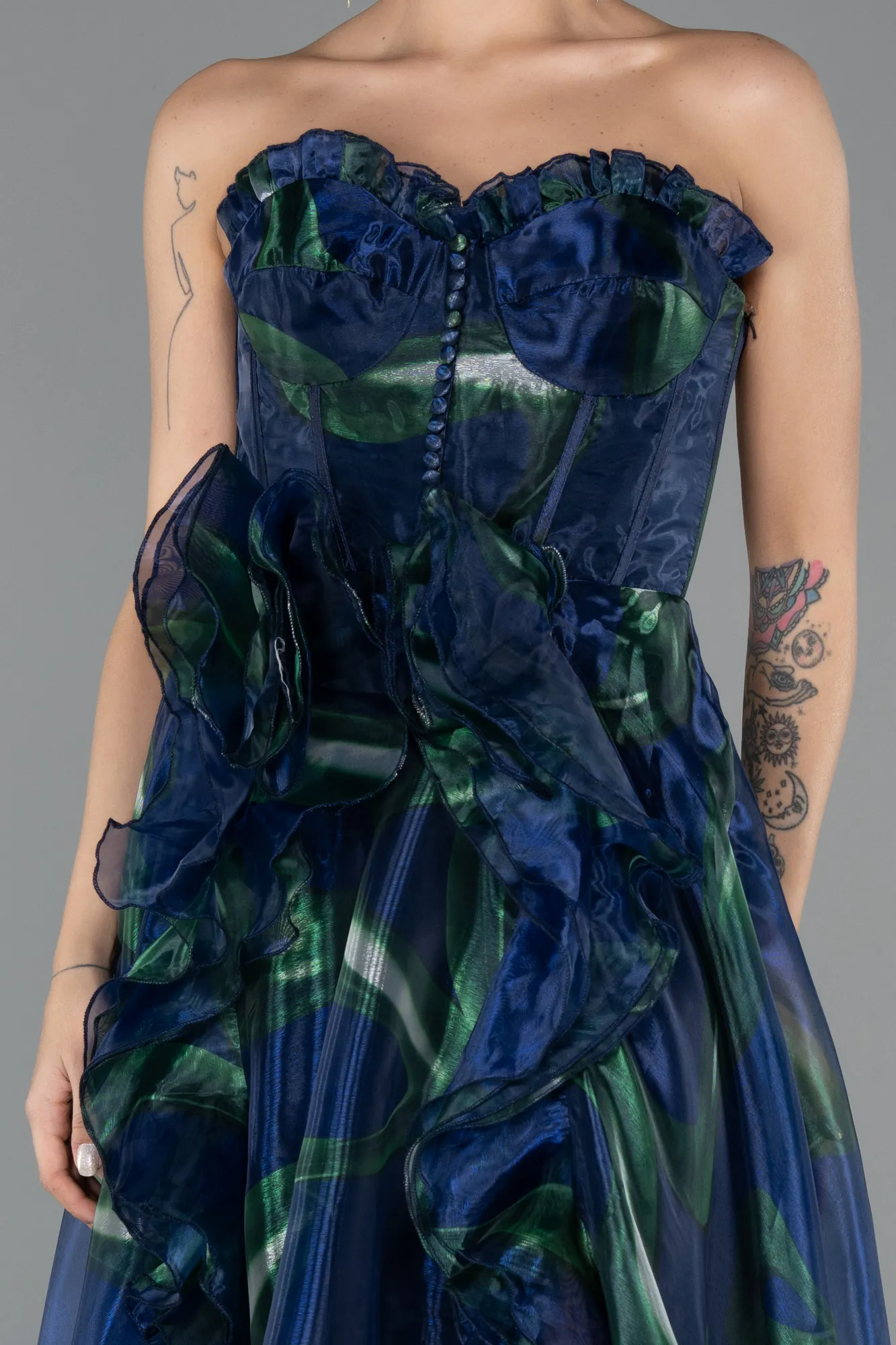 Navy Blue-Long Prom Gown ABU5441