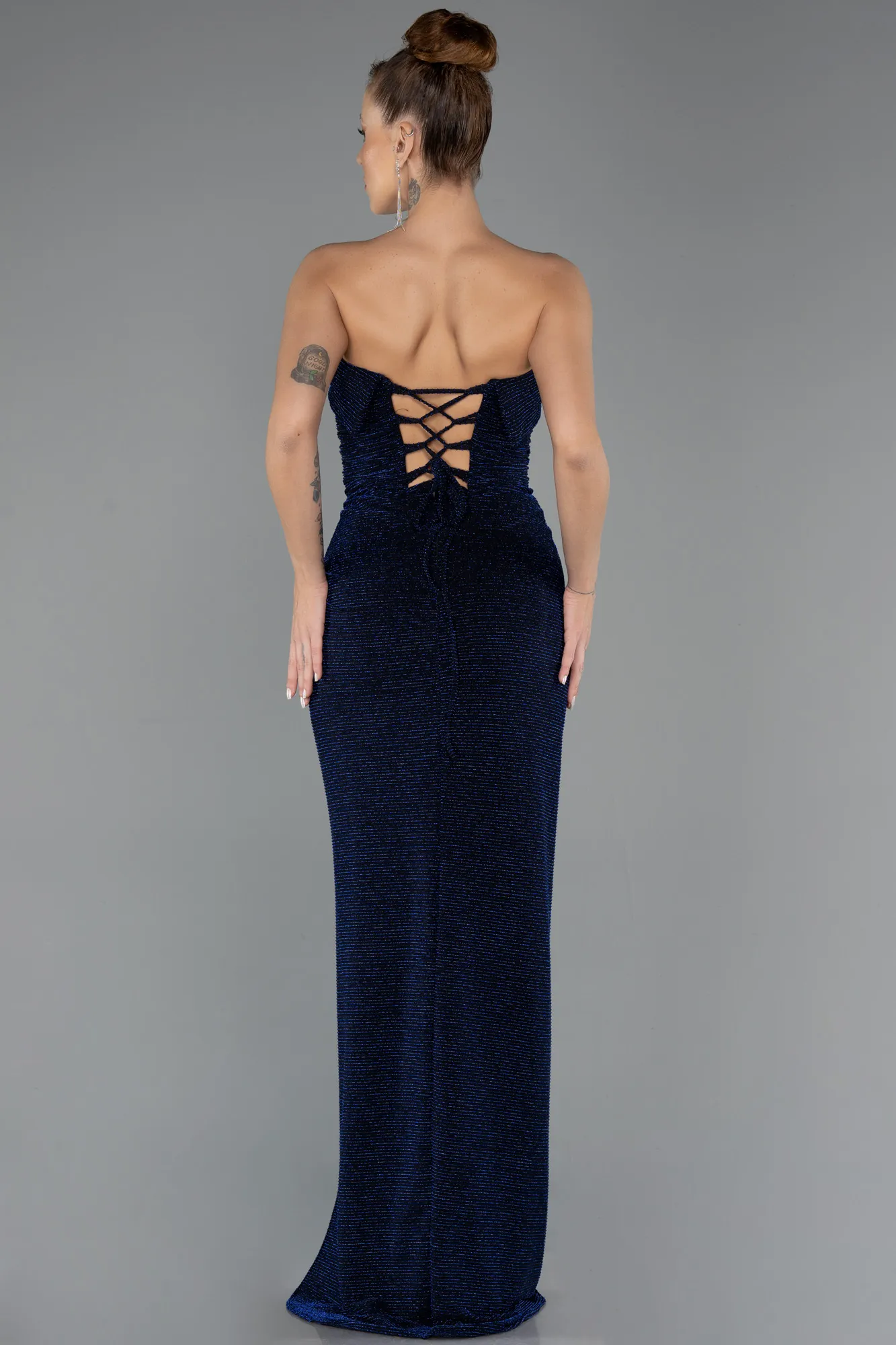 Navy Blue-Long Prom Gown ABU5445