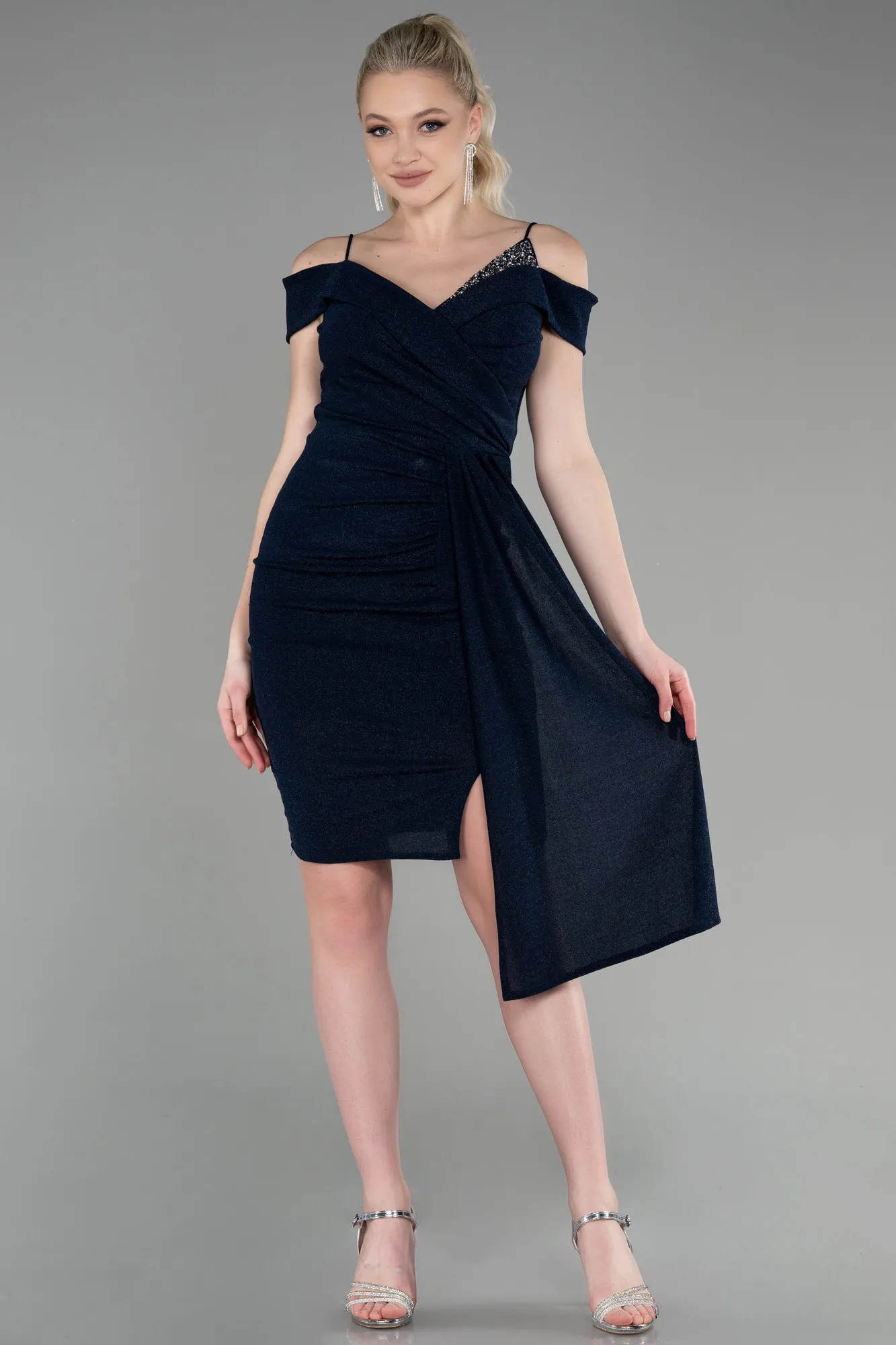 Navy Blue-Midi Cocktail Dress ABK1958