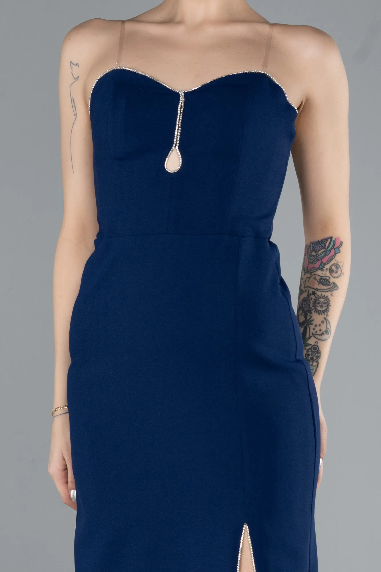 Navy Blue-Midi Cocktail Dress ABK2254