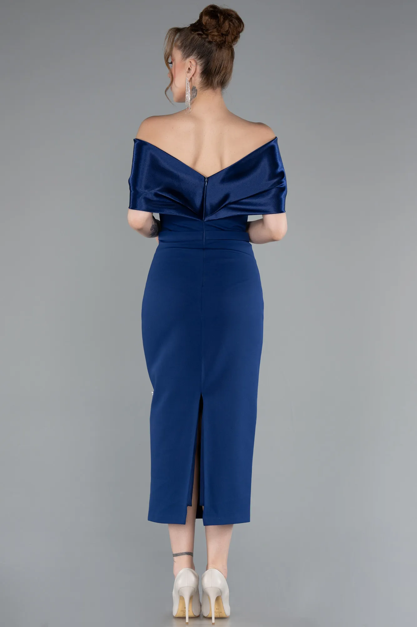 Navy Blue-Midi Cocktail Dress ABK2279