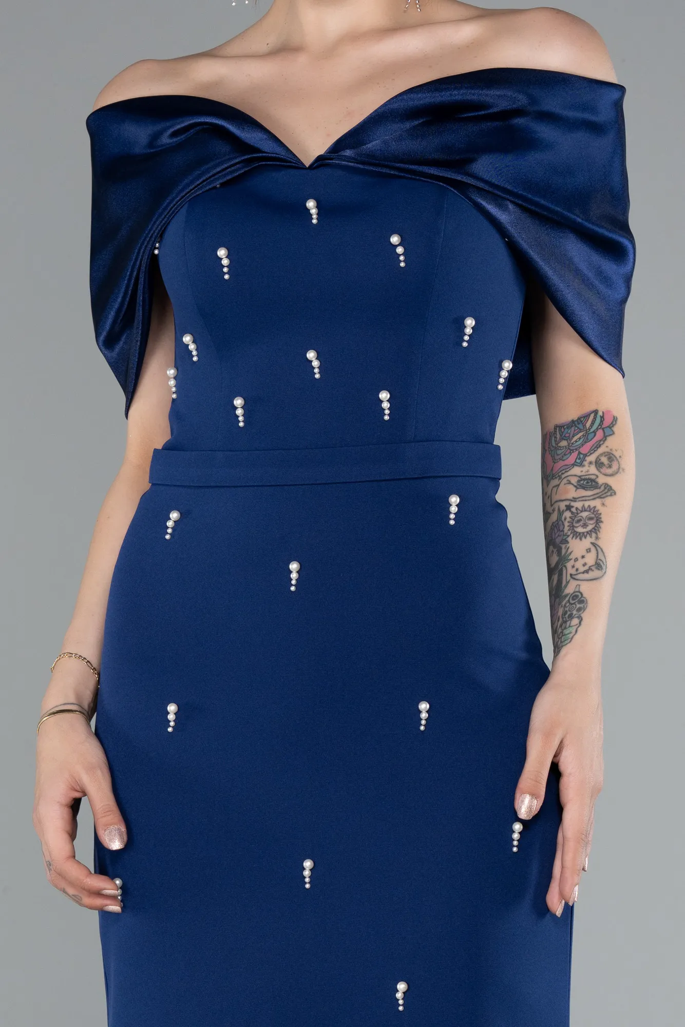 Navy Blue-Midi Cocktail Dress ABK2279