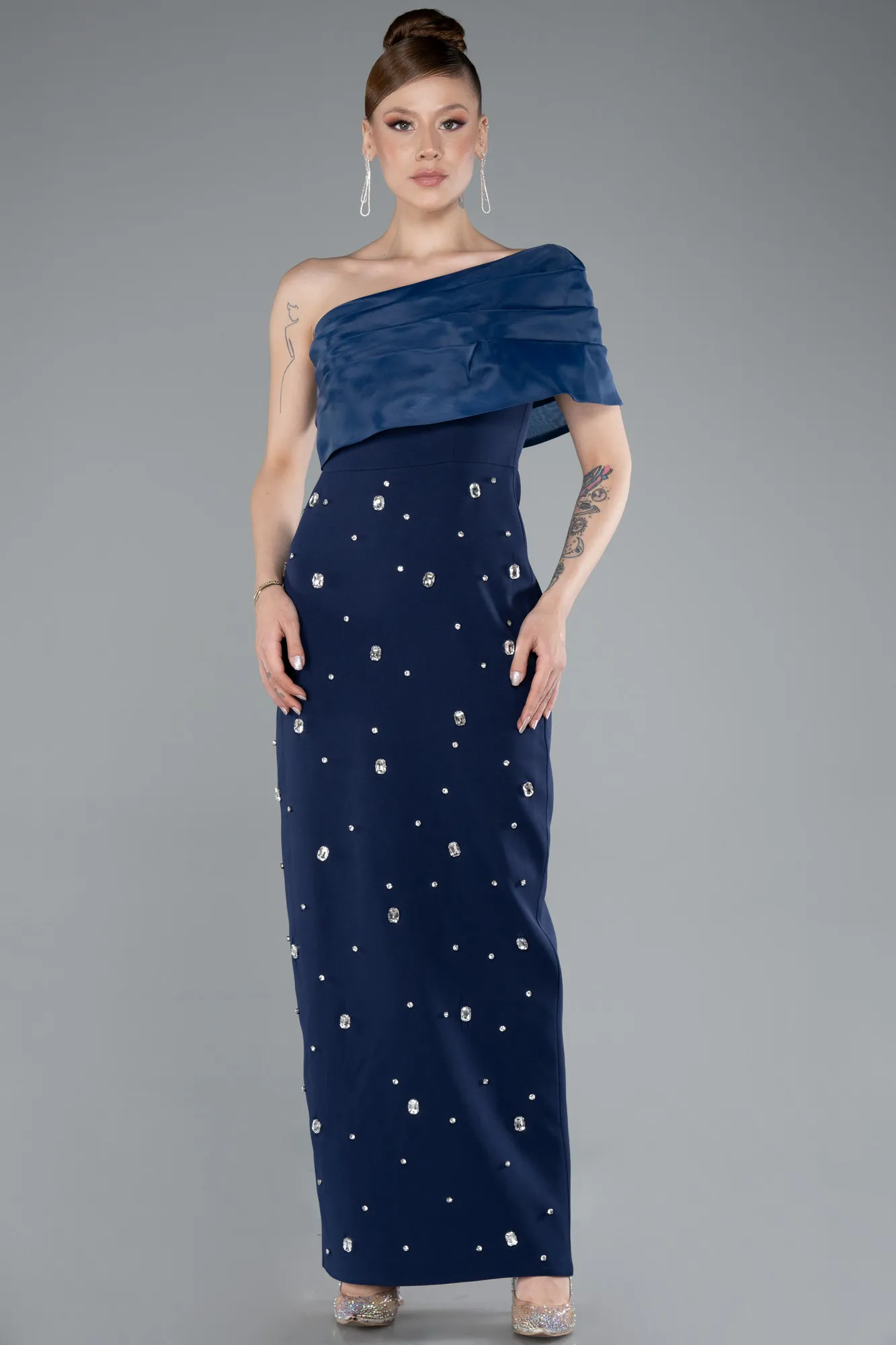 Navy Blue-Midi Cocktail Dress ABK2337