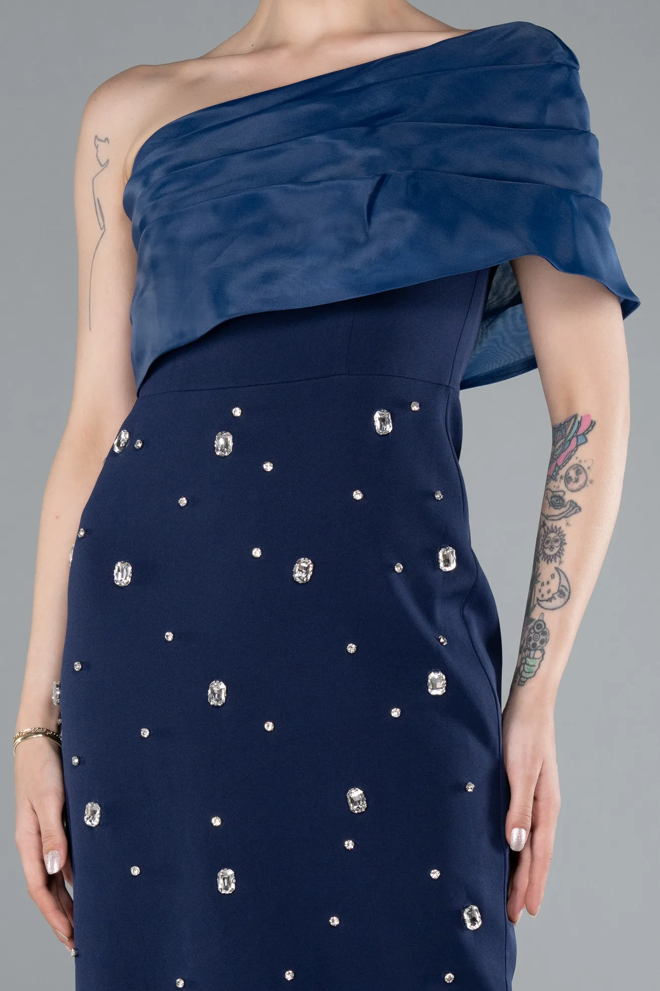 Navy Blue-Midi Cocktail Dress ABK2337
