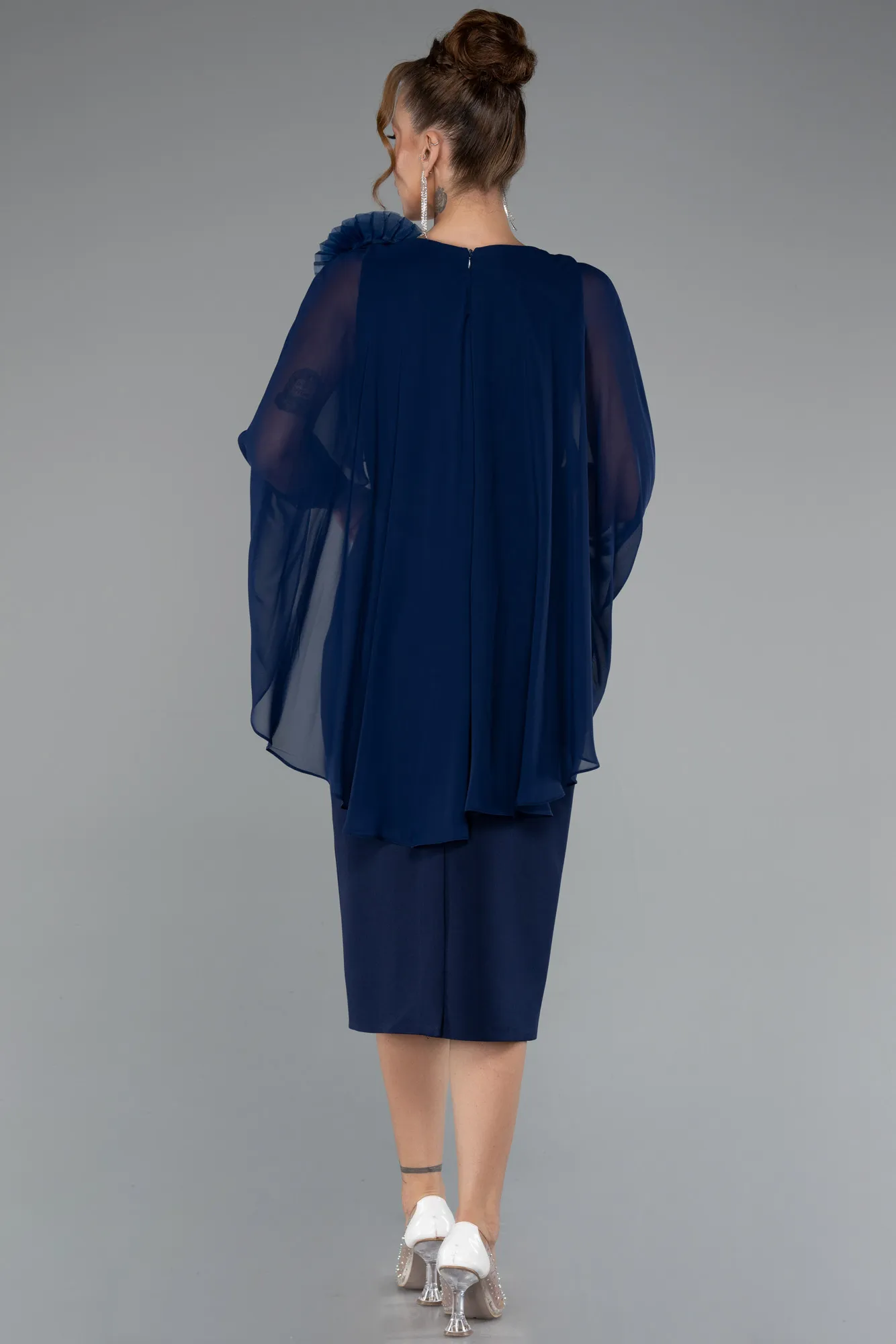 Navy Blue-Midi Cocktail Dress ABK2382