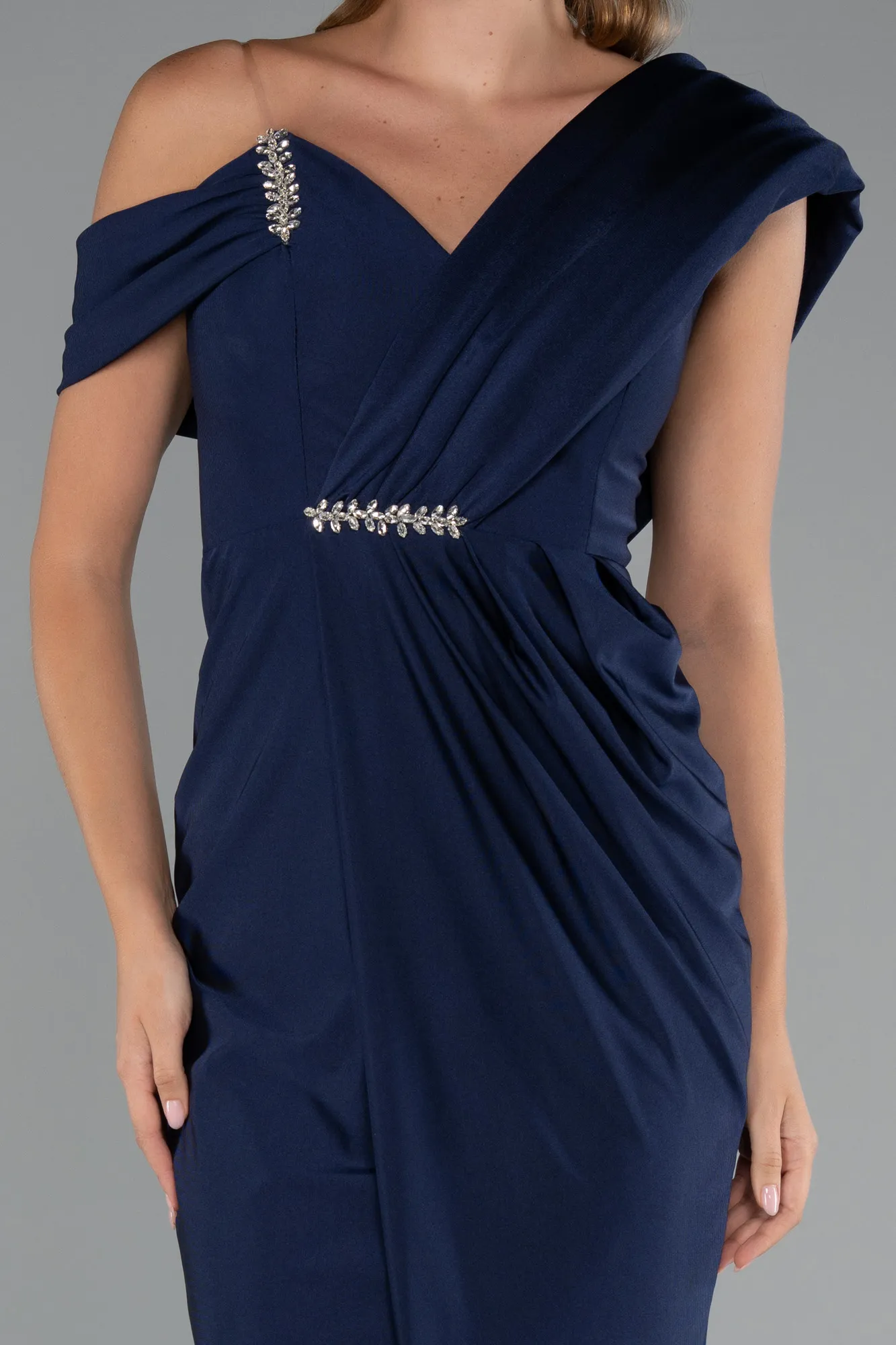 Navy Blue-Midi Cocktail Dress ABK2423